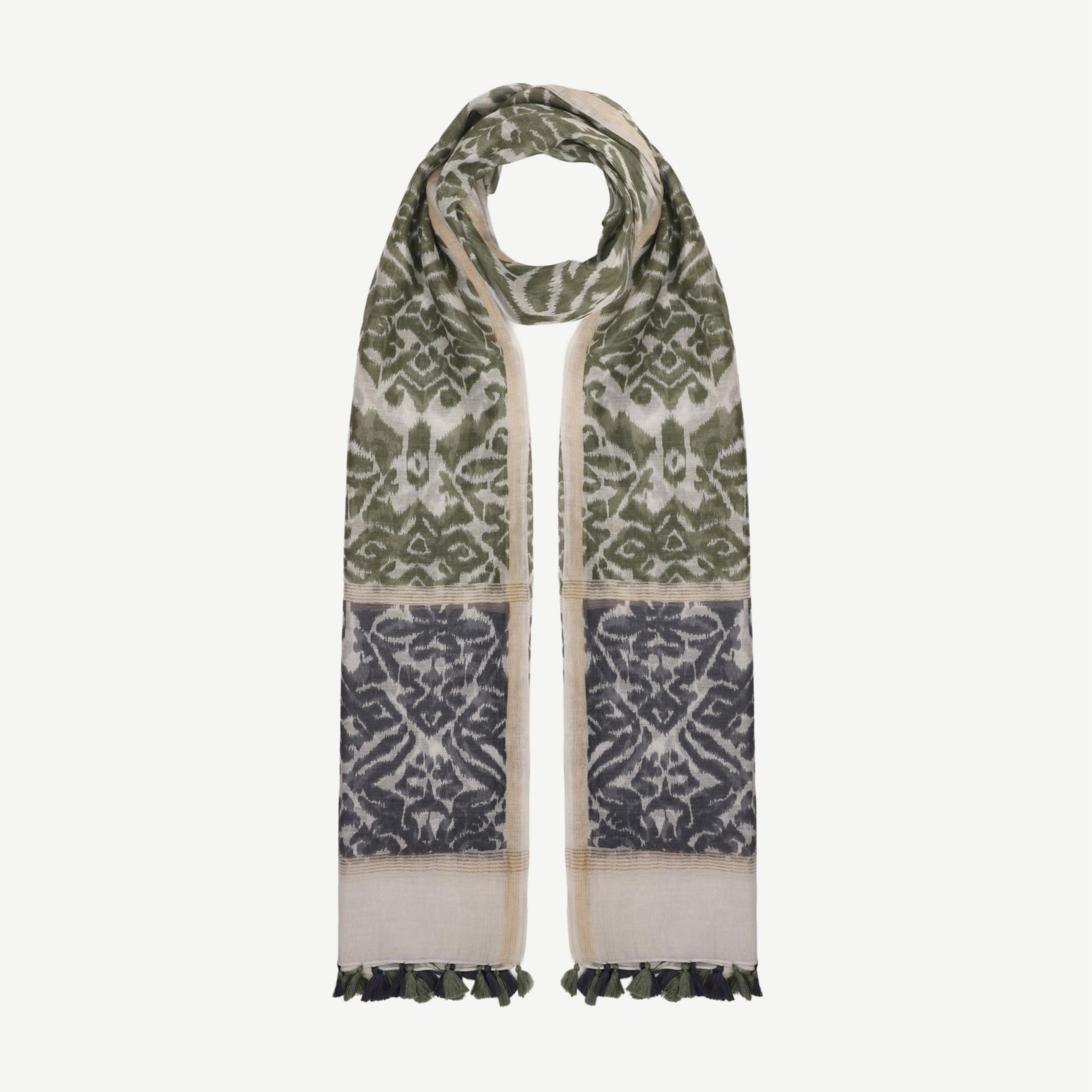 YARGICI Püskül Detaylı Desenli Şal