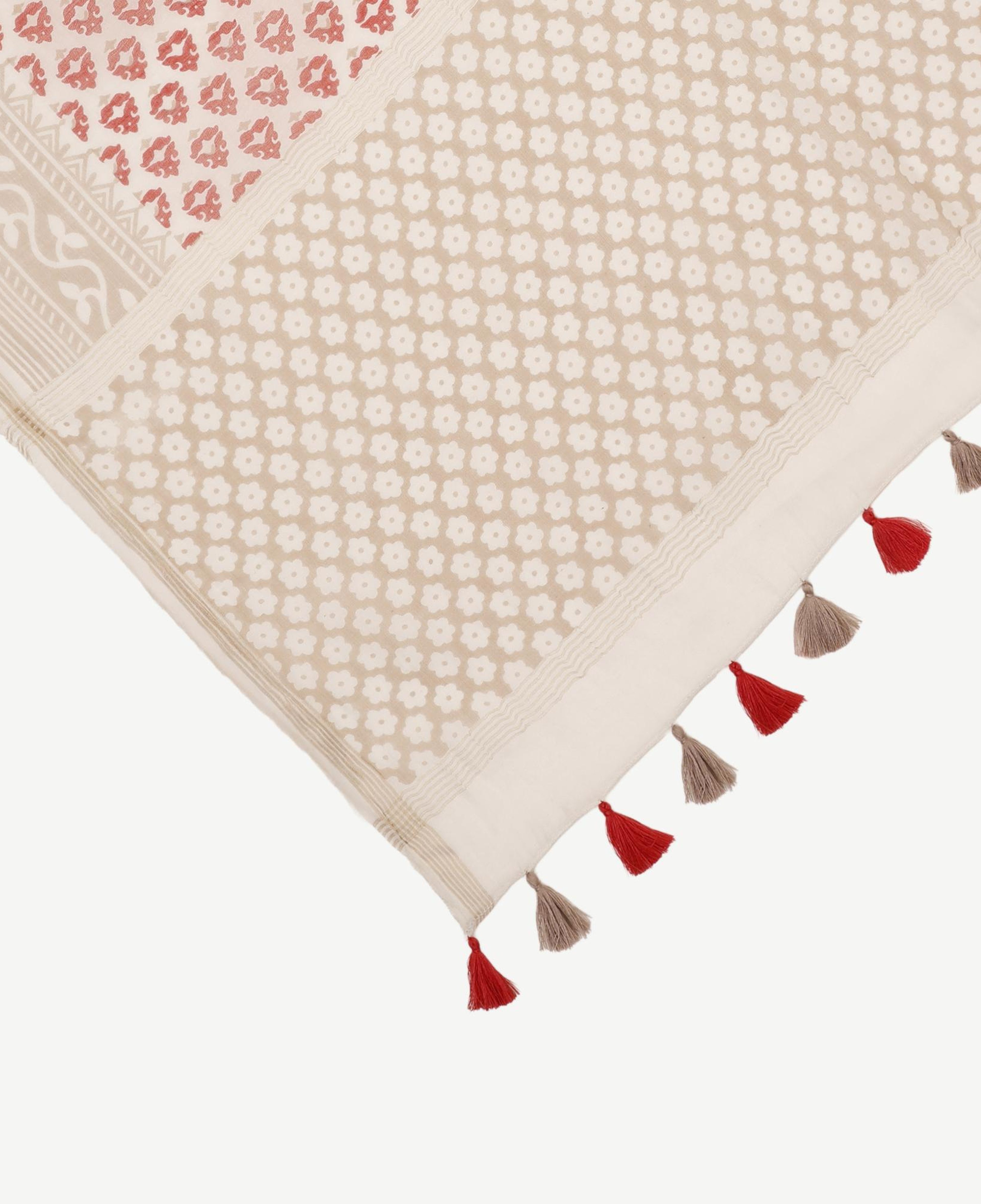 YARGICI Püskül Detaylı Geometrik Desenli Şal