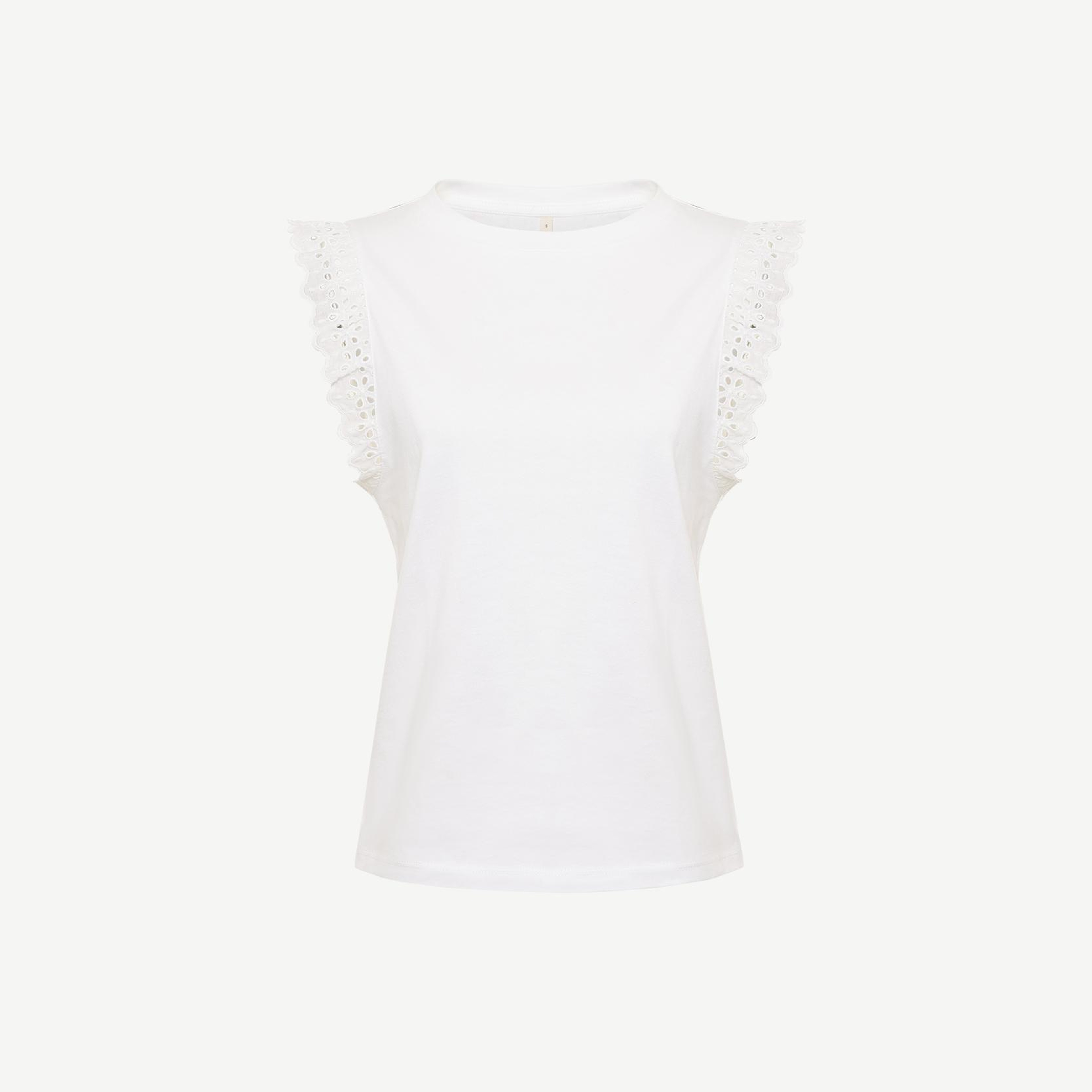 YARGICI Brode Detaylı Bisiklet Yaka Kolsuz T-shirt