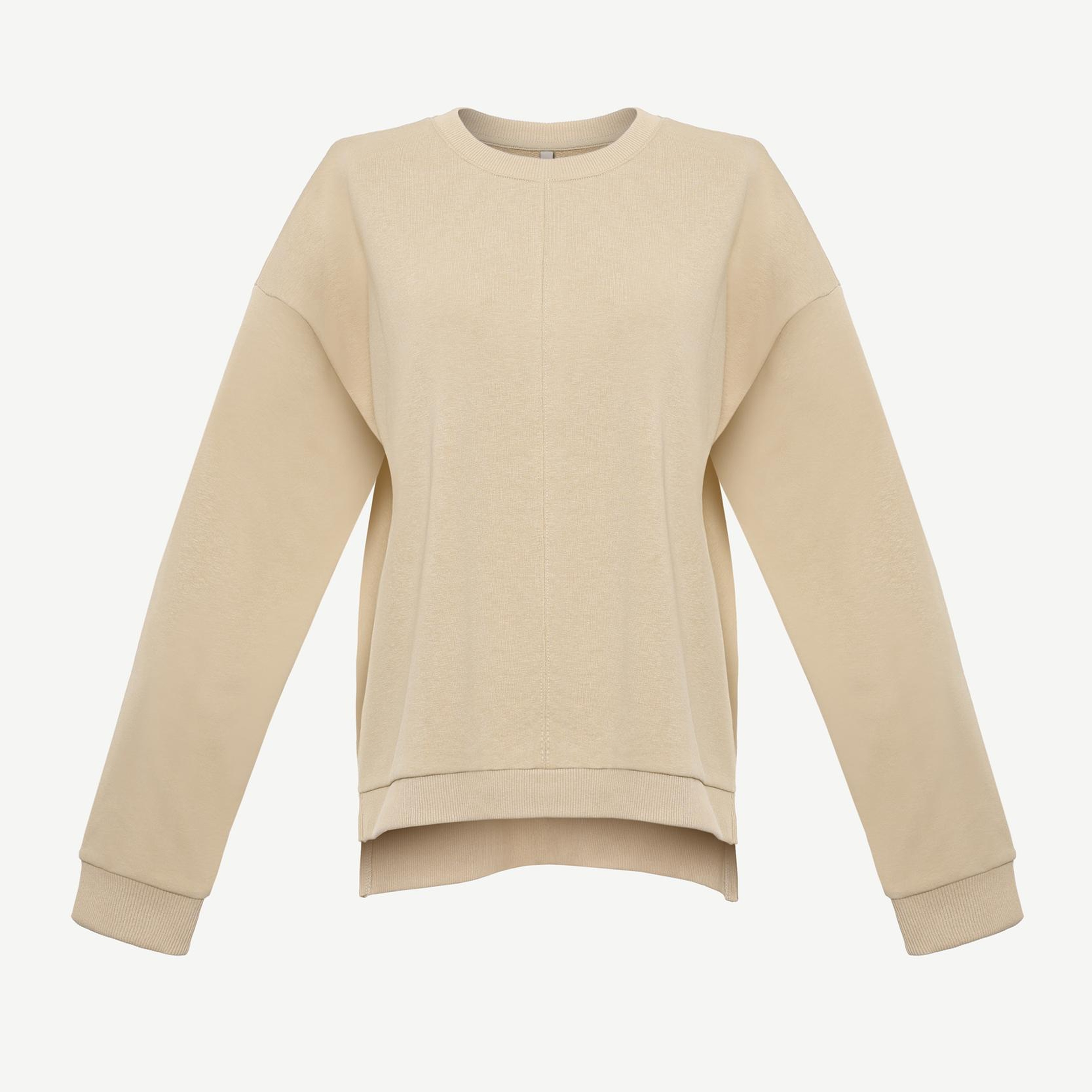 YARGICI Dikiş Ve Yırtmaç Detaylı Bisiklet Yaka Sweatshirt