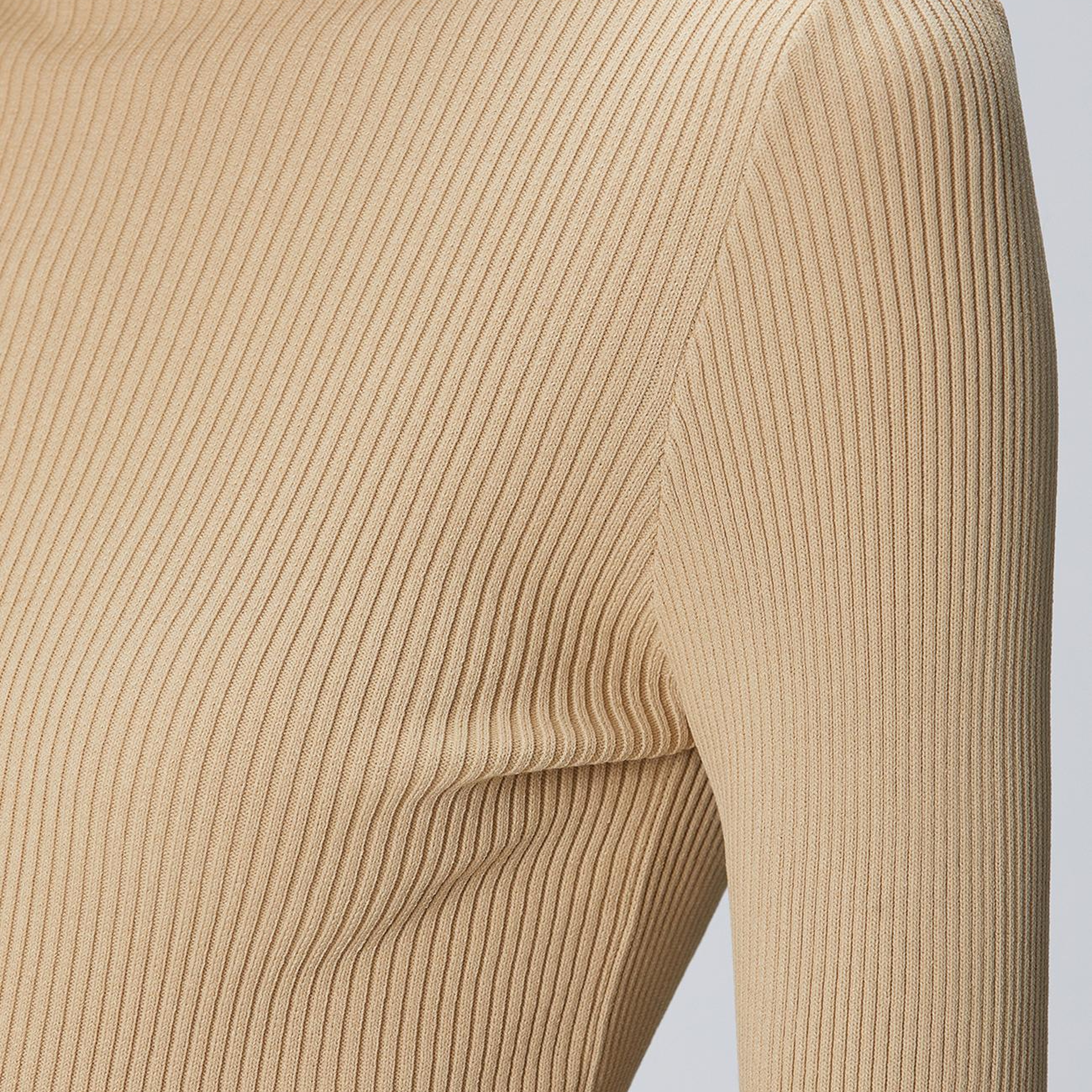 Network Kadın Camel İnce Ribana Örgü Rayon Basic Kazak