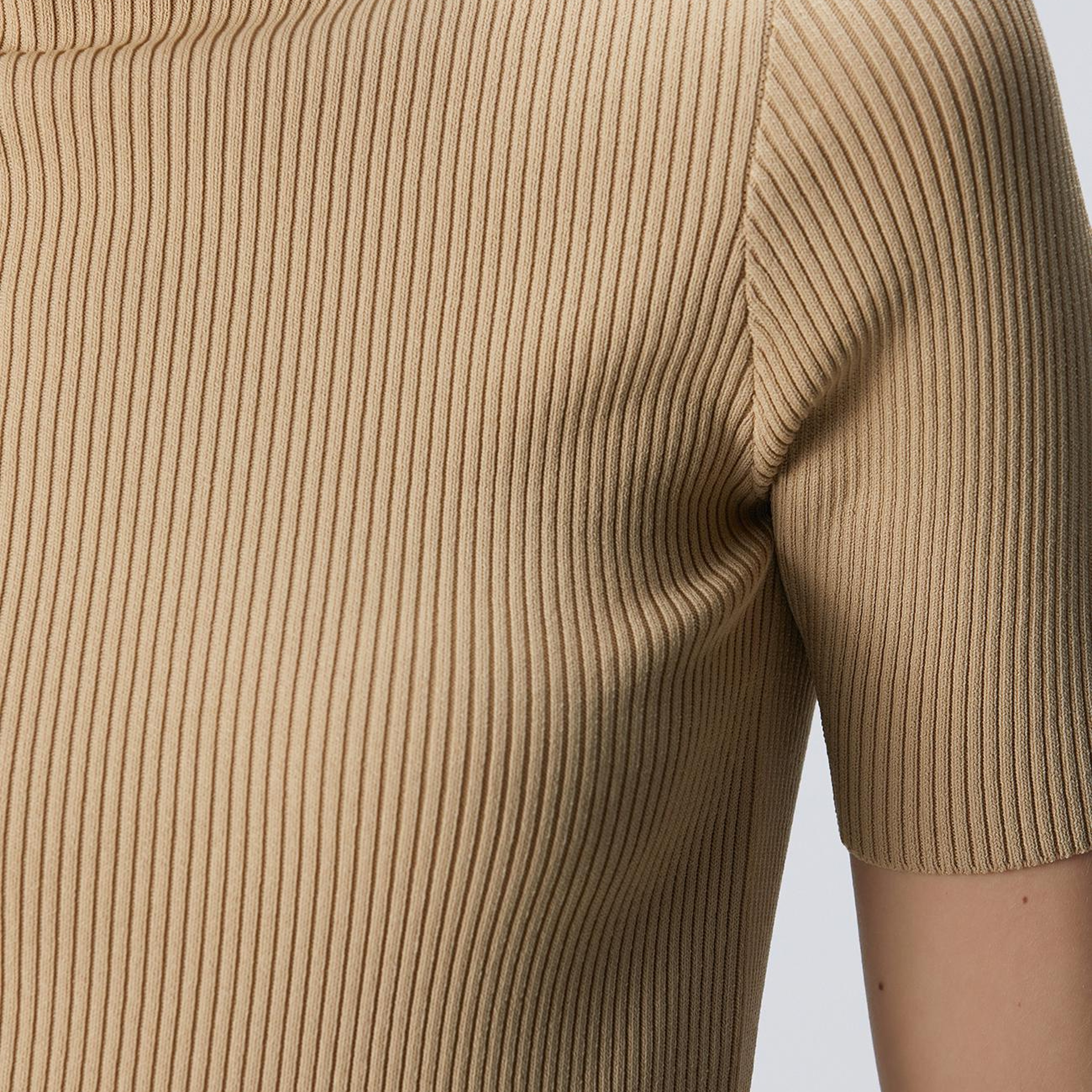 Network Kadın Camel Yarım Kol Rayon Basic Kazak