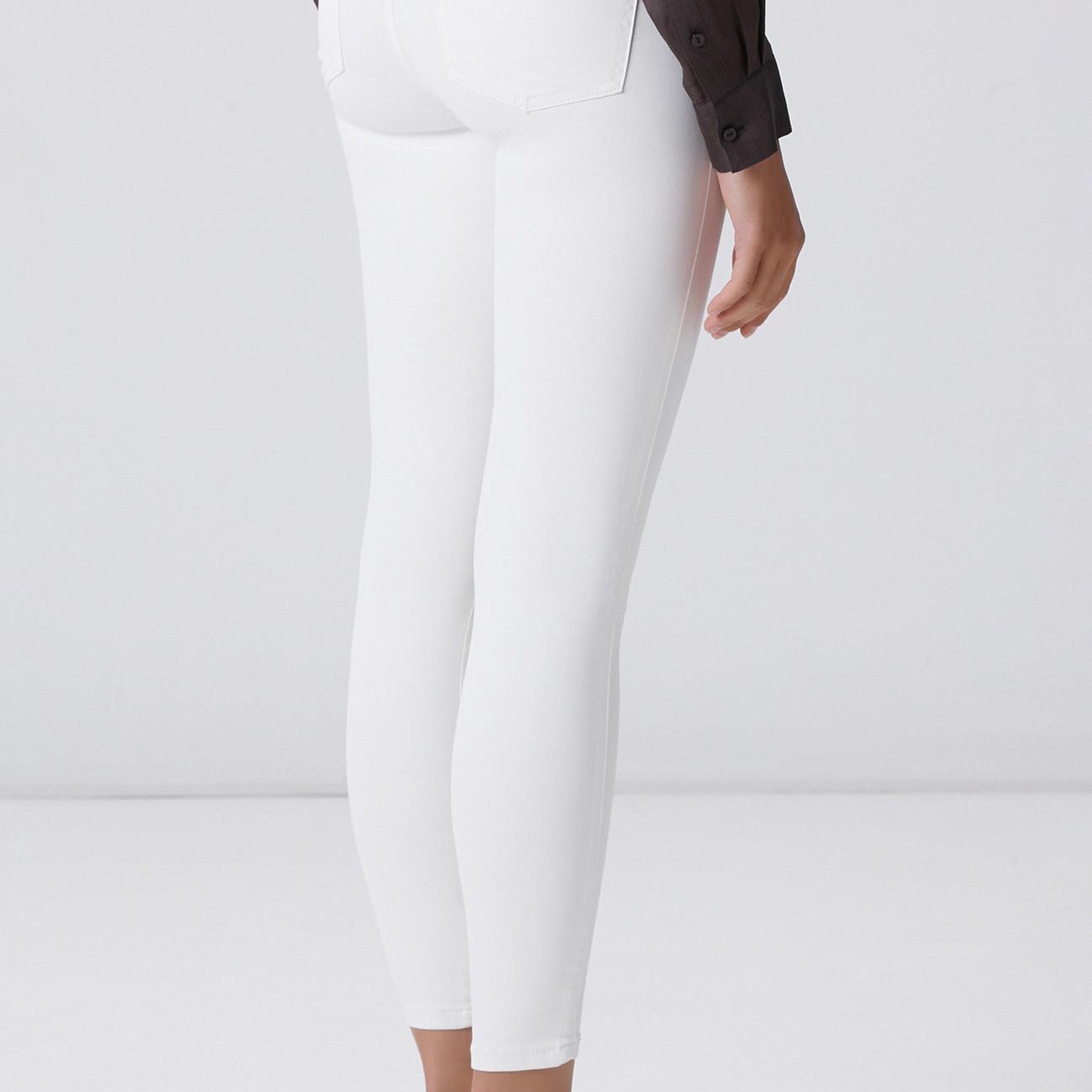 Network Kadın Beyaz Kaplamalı Skinny Kalıp Denim Pantolon