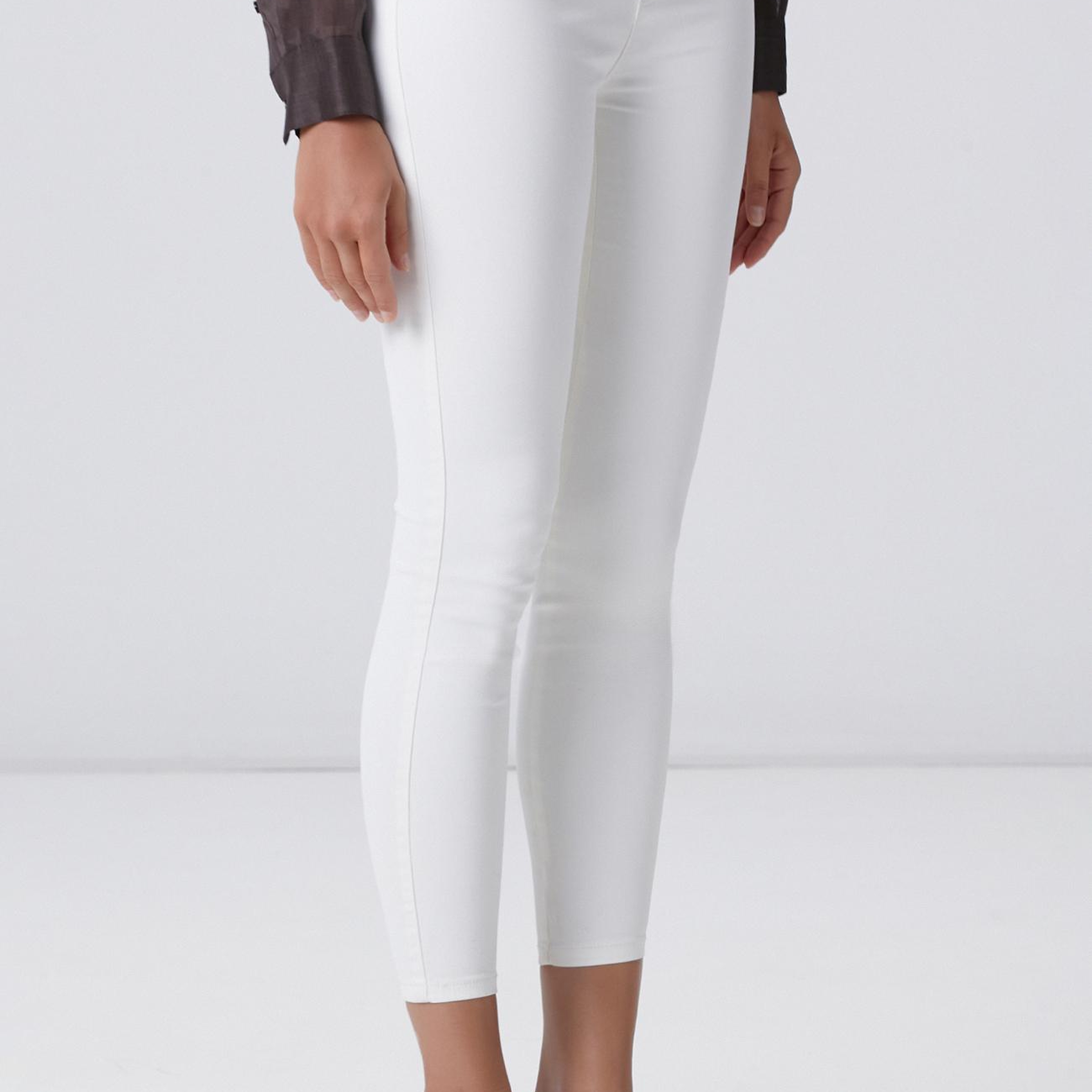 Network Kadın Beyaz Kaplamalı Skinny Kalıp Denim Pantolon