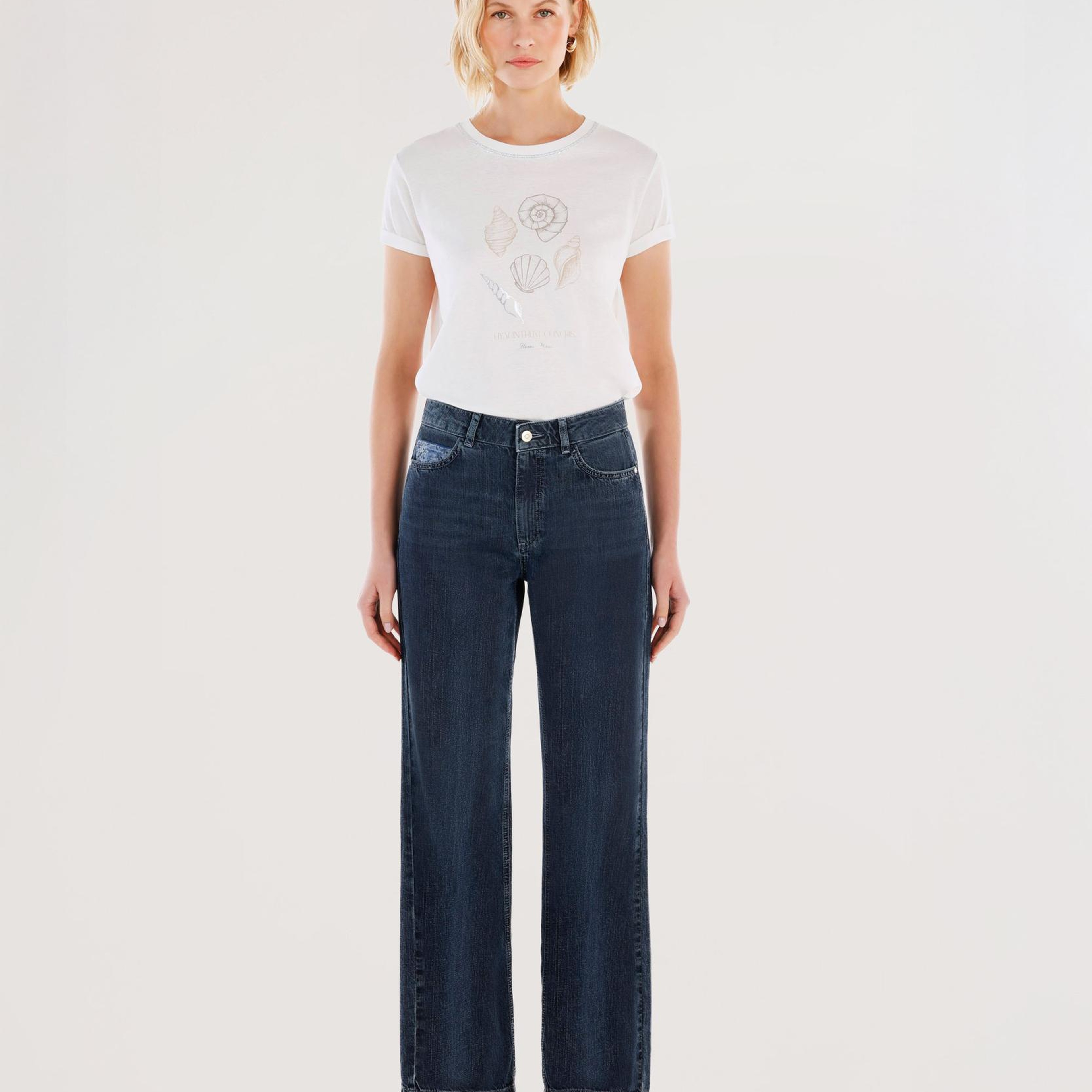 YARGICI Arka Cep Detaylı Geniş Fit Denim Pantolon