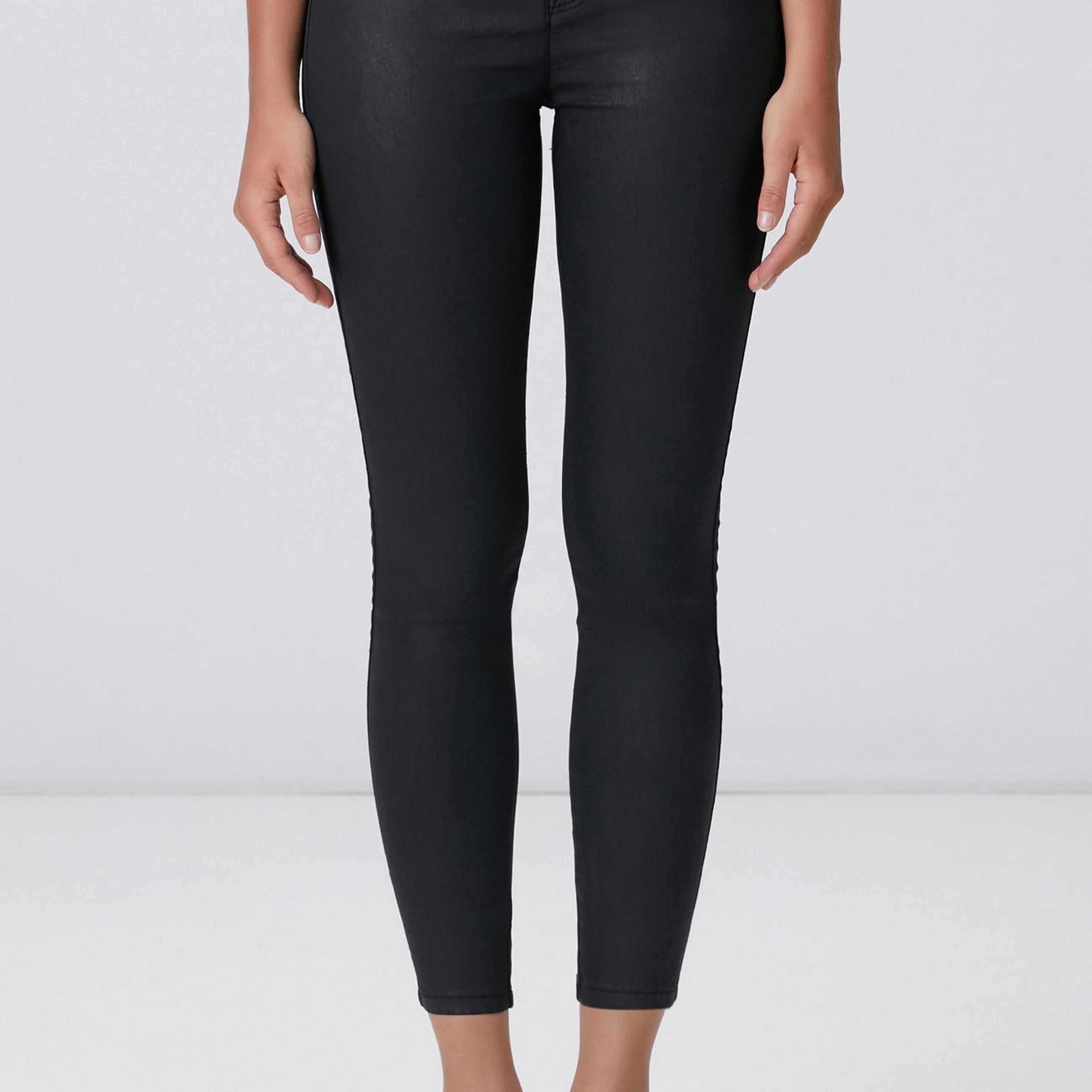 Network Kadın Siyah Kaplamalı Skinny Kalıp Denim Pantolon