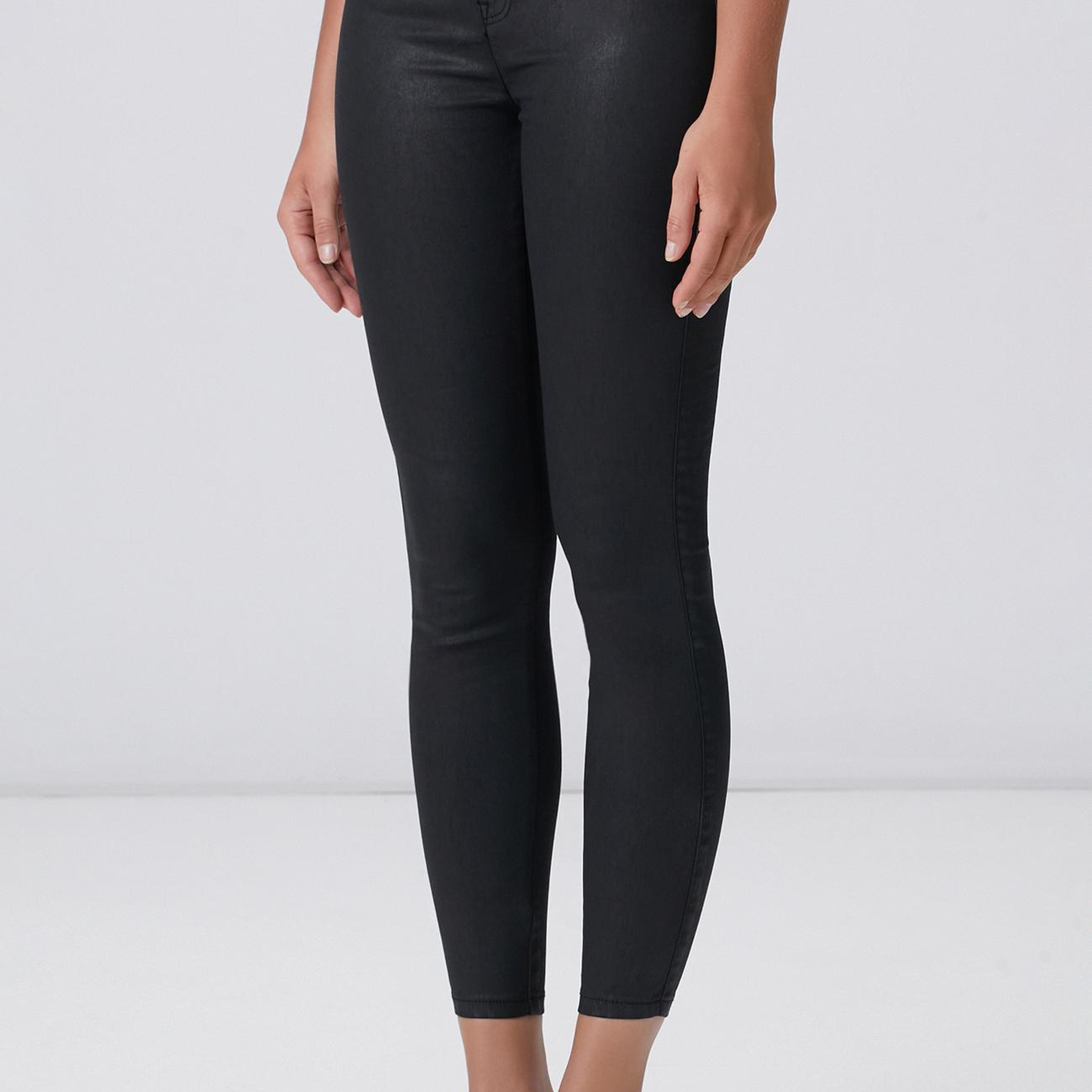Network Kadın Siyah Kaplamalı Skinny Kalıp Denim Pantolon