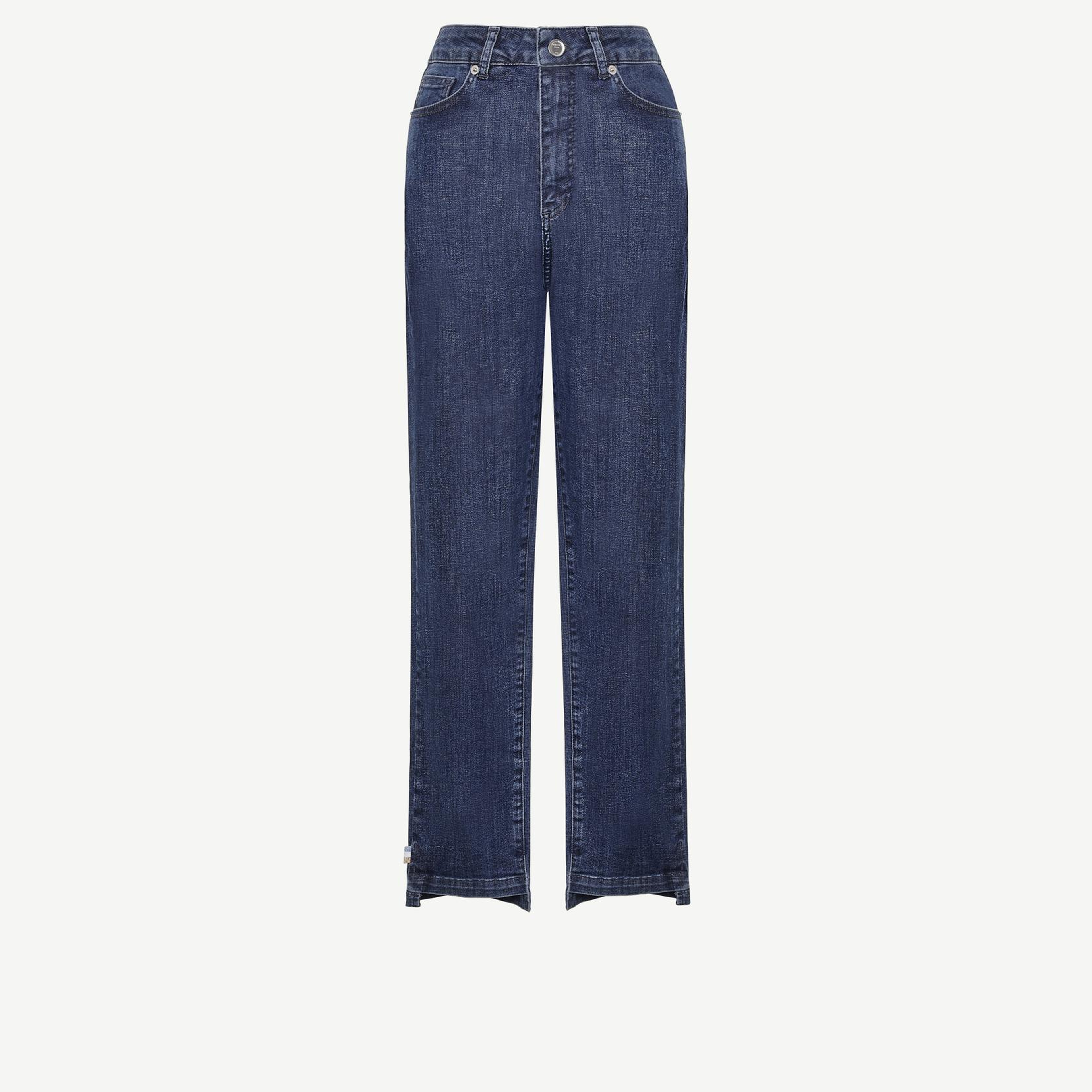 YARGICI Paça Yırtmaç Detaylı Normal Bel Dar Boru Paça Denim Pantolon