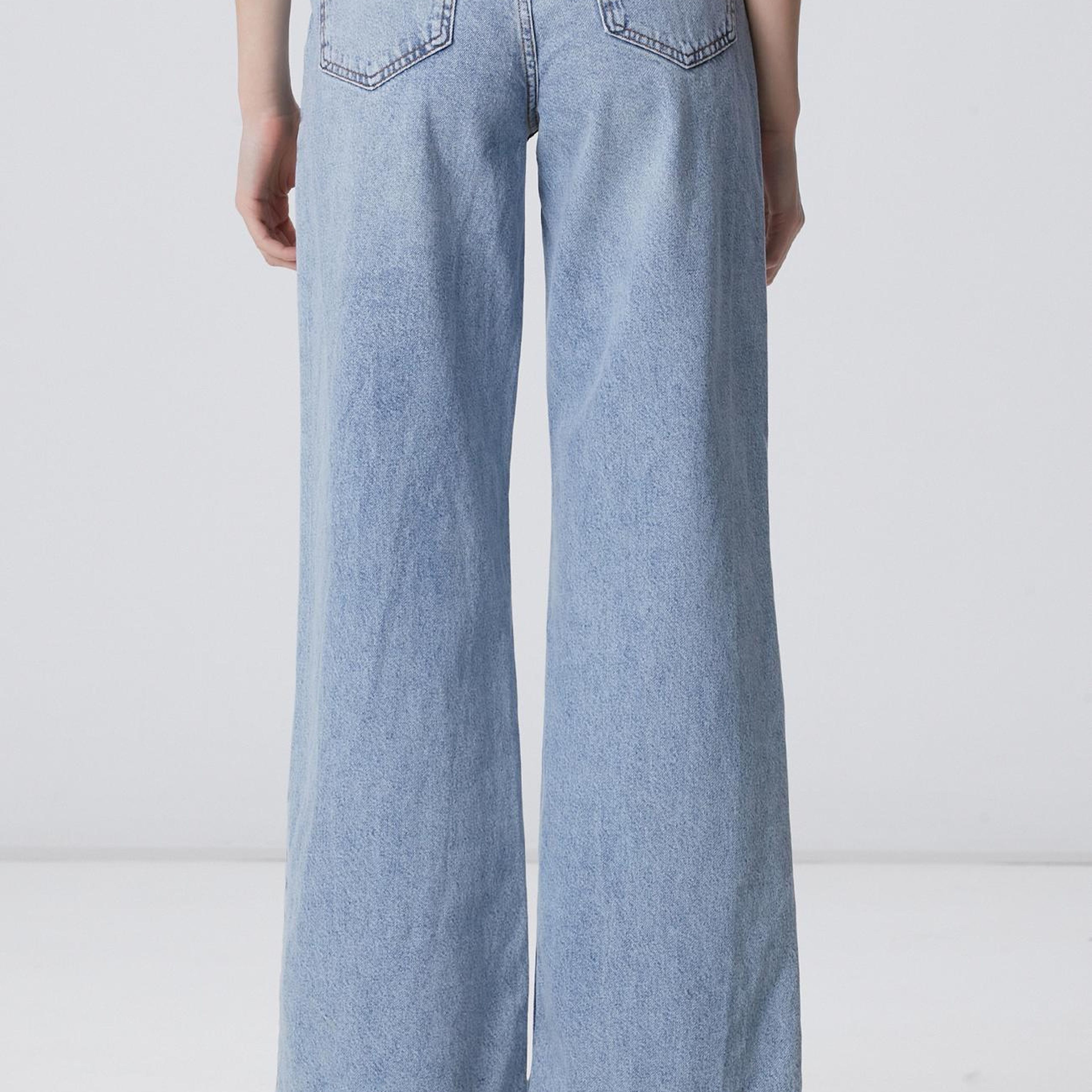 Network Kadın Mavi Wide Leg Denim Pantolon