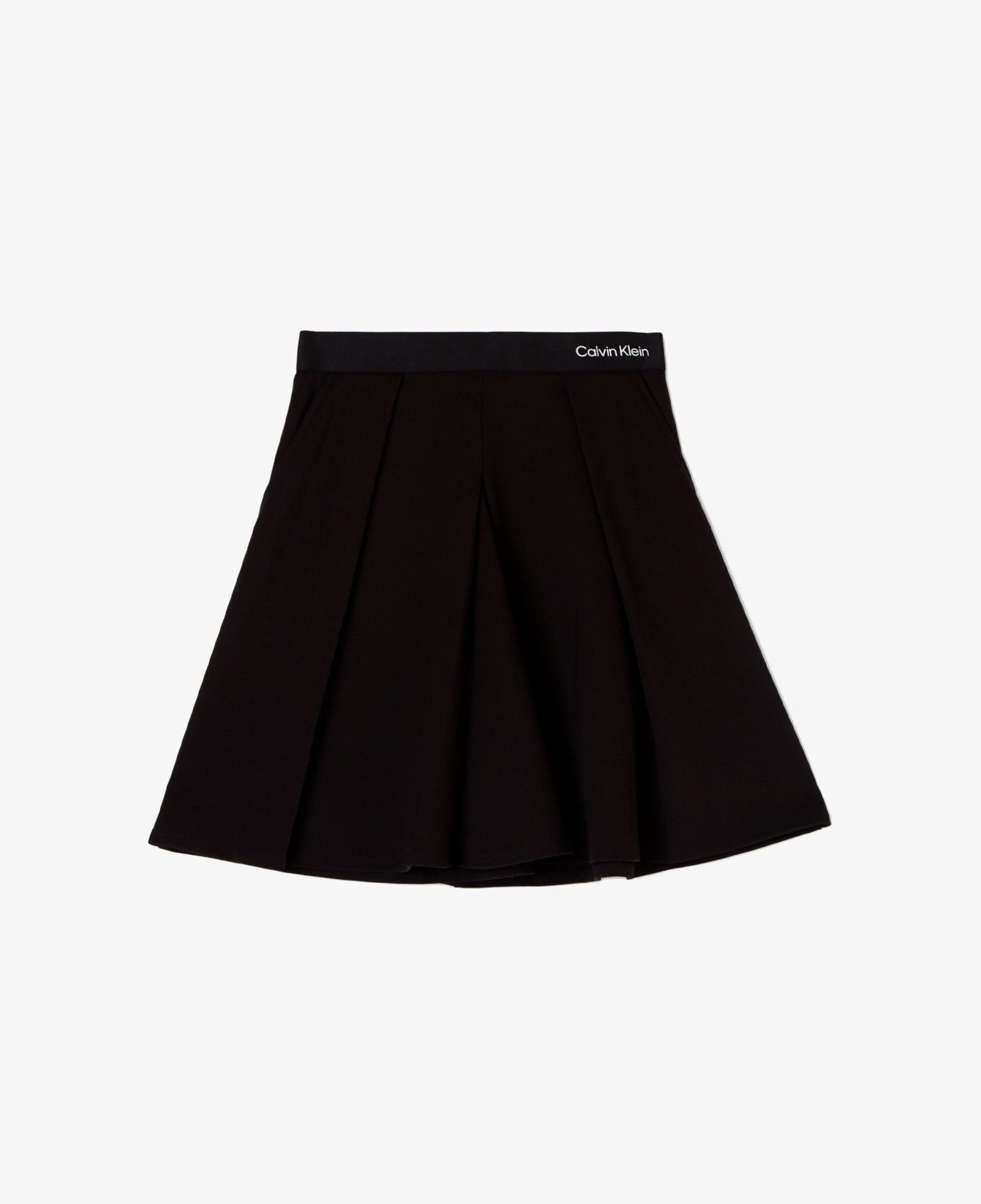 Calvin Klein Logo Tape Pleated Punto Çocuk Siyah Etek
