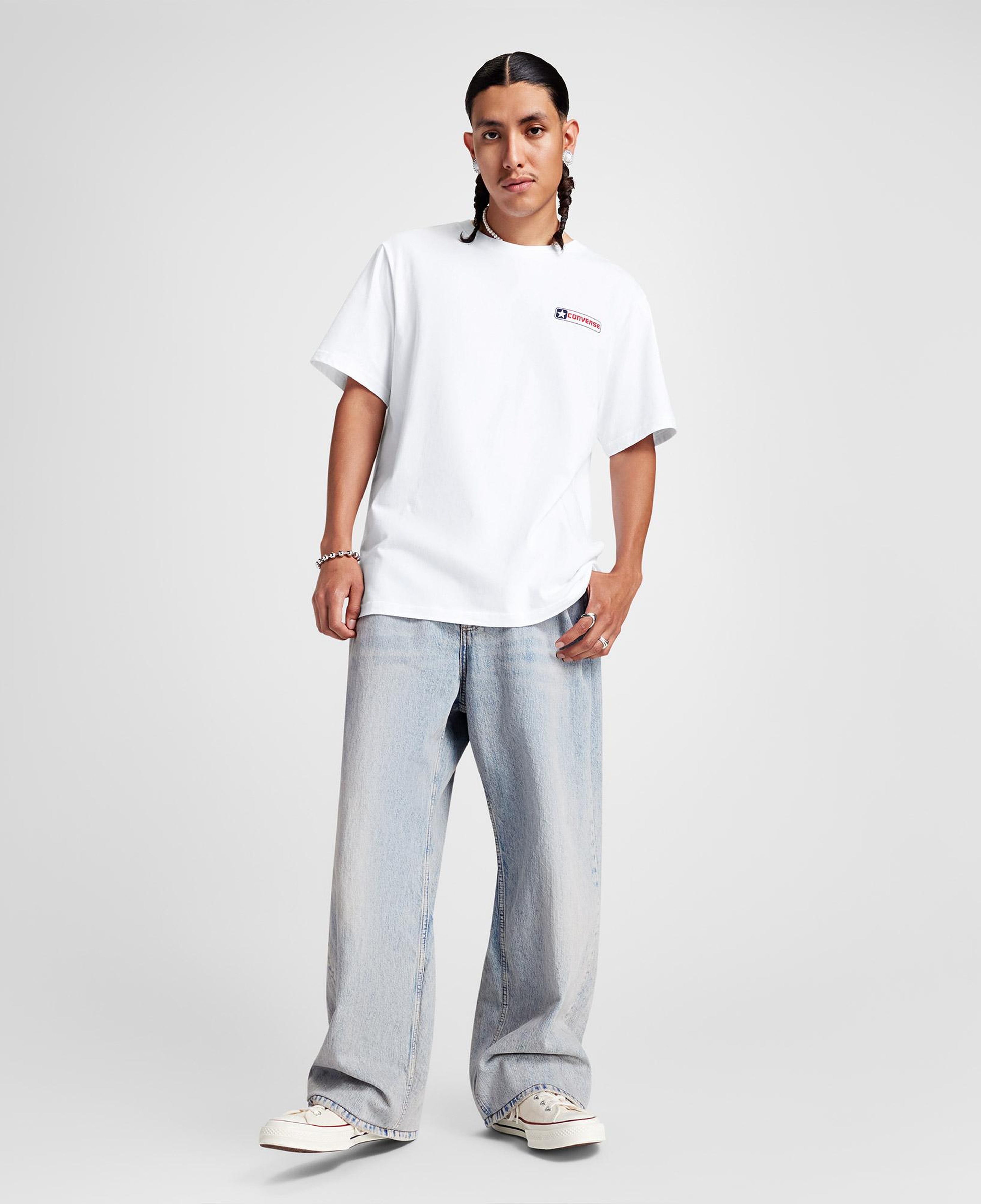 Converse Erkek Grafik Baskılı Beyaz T-Shirt