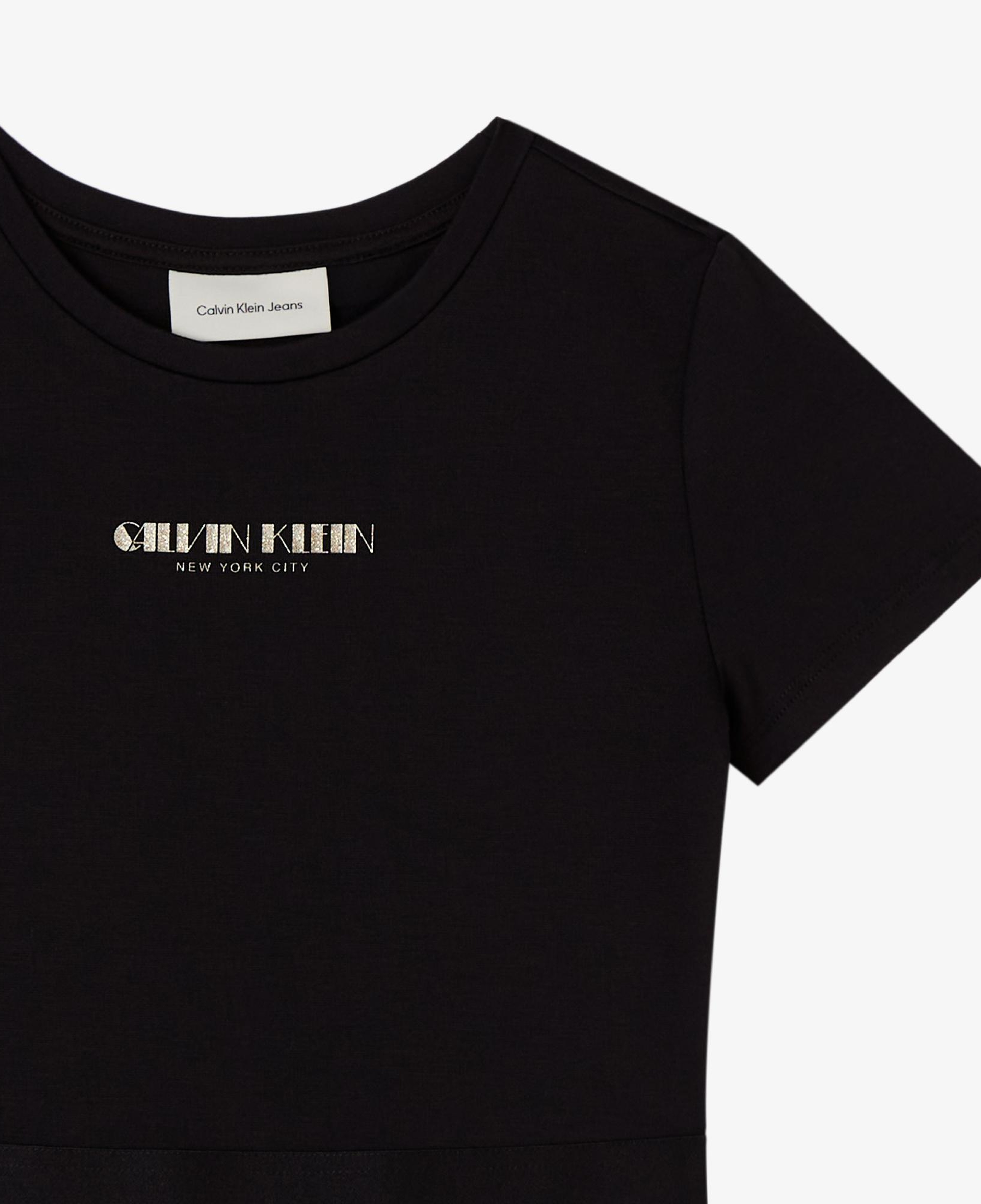 Calvin Klein Fit And Flare Punto Çocuk Siyah Elbise