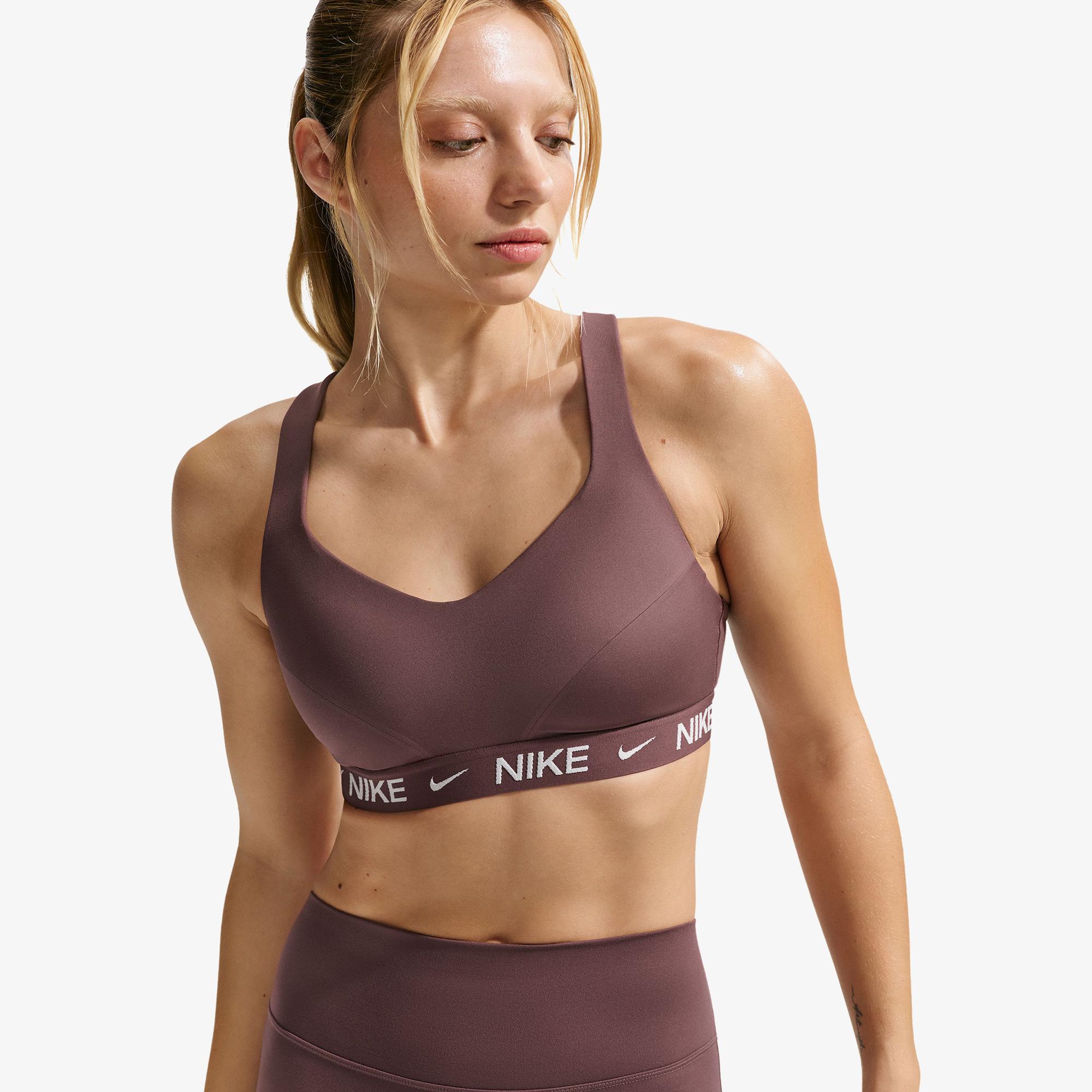 Nike Dri-Fit Indy Light Support Kadın Kahverengi Bra