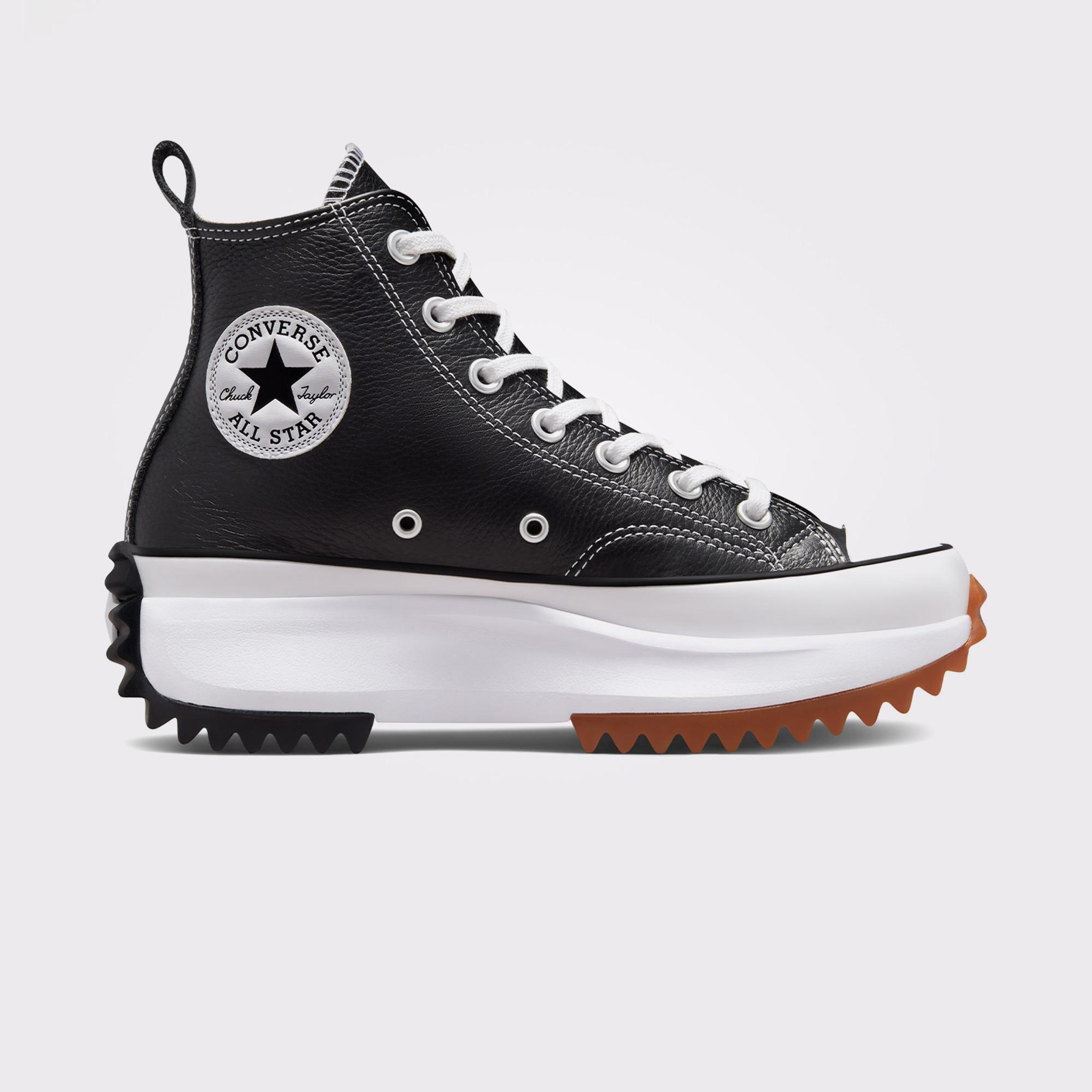 Converse Run Star Hike Foundational Unisex Siyah Deri Platform Sneaker