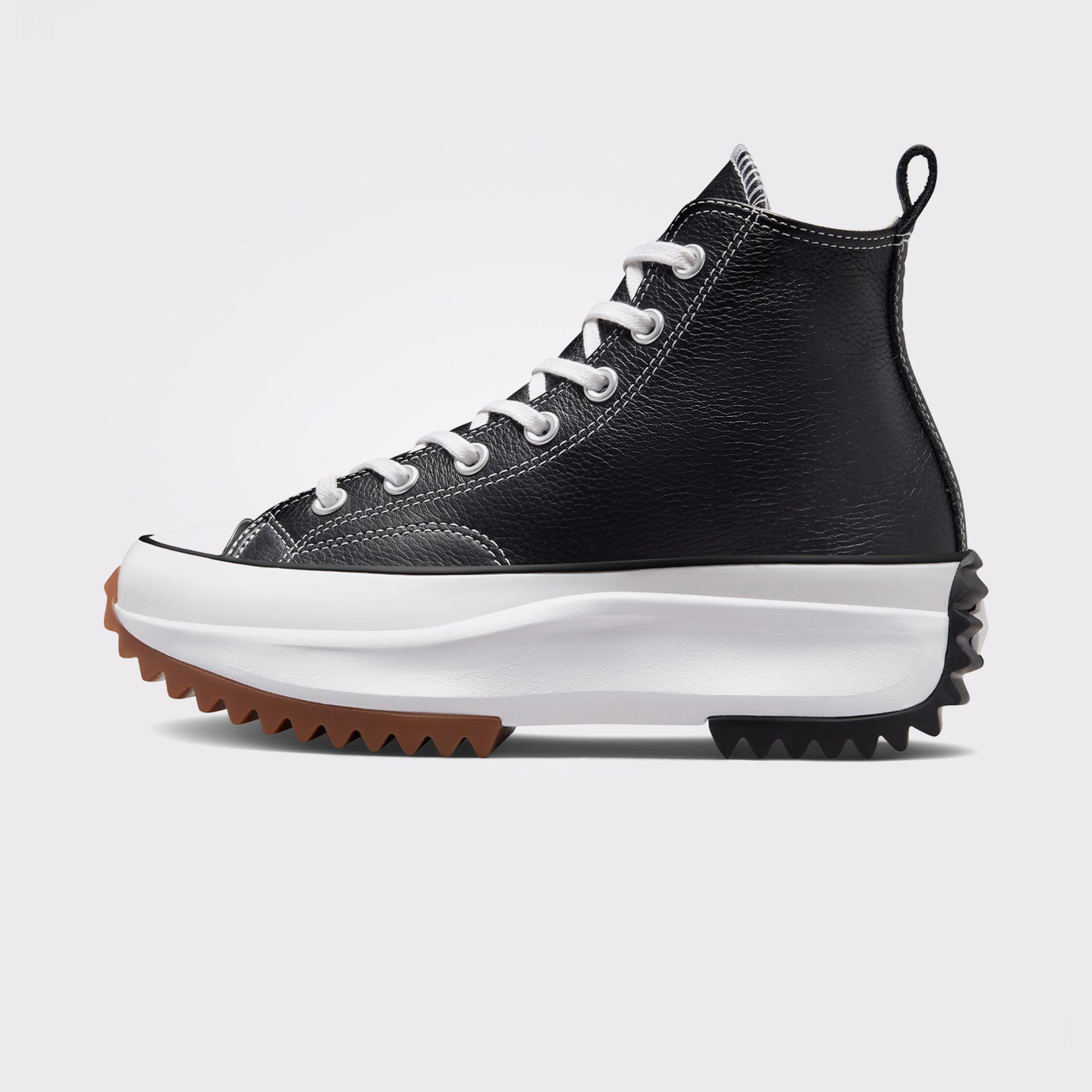Converse Run Star Hike Foundational Unisex Siyah Deri Platform Sneaker