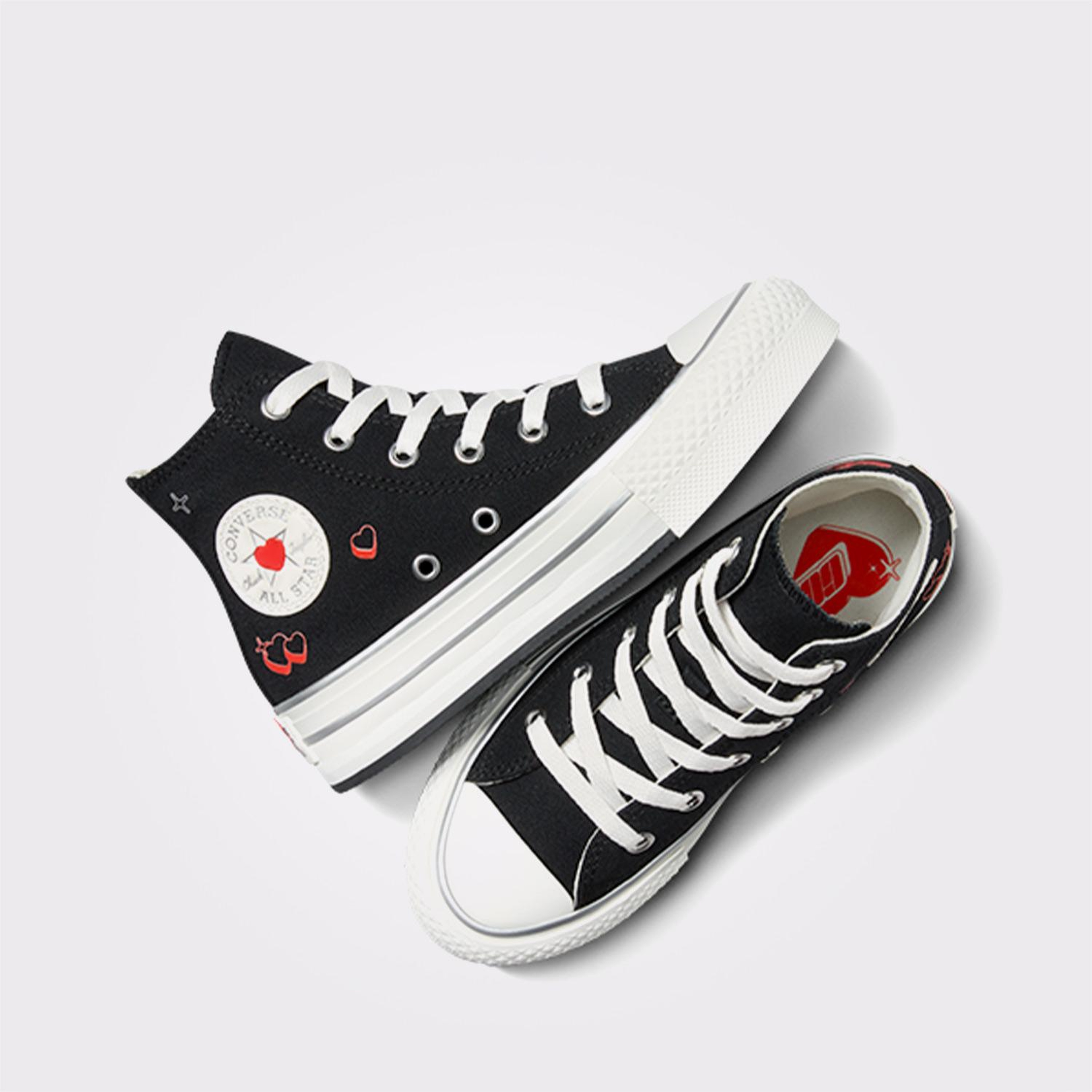 Converse Chuck Taylor All Star Eva Lift Y2K Heart Çocuk Siyah Platform Sneaker