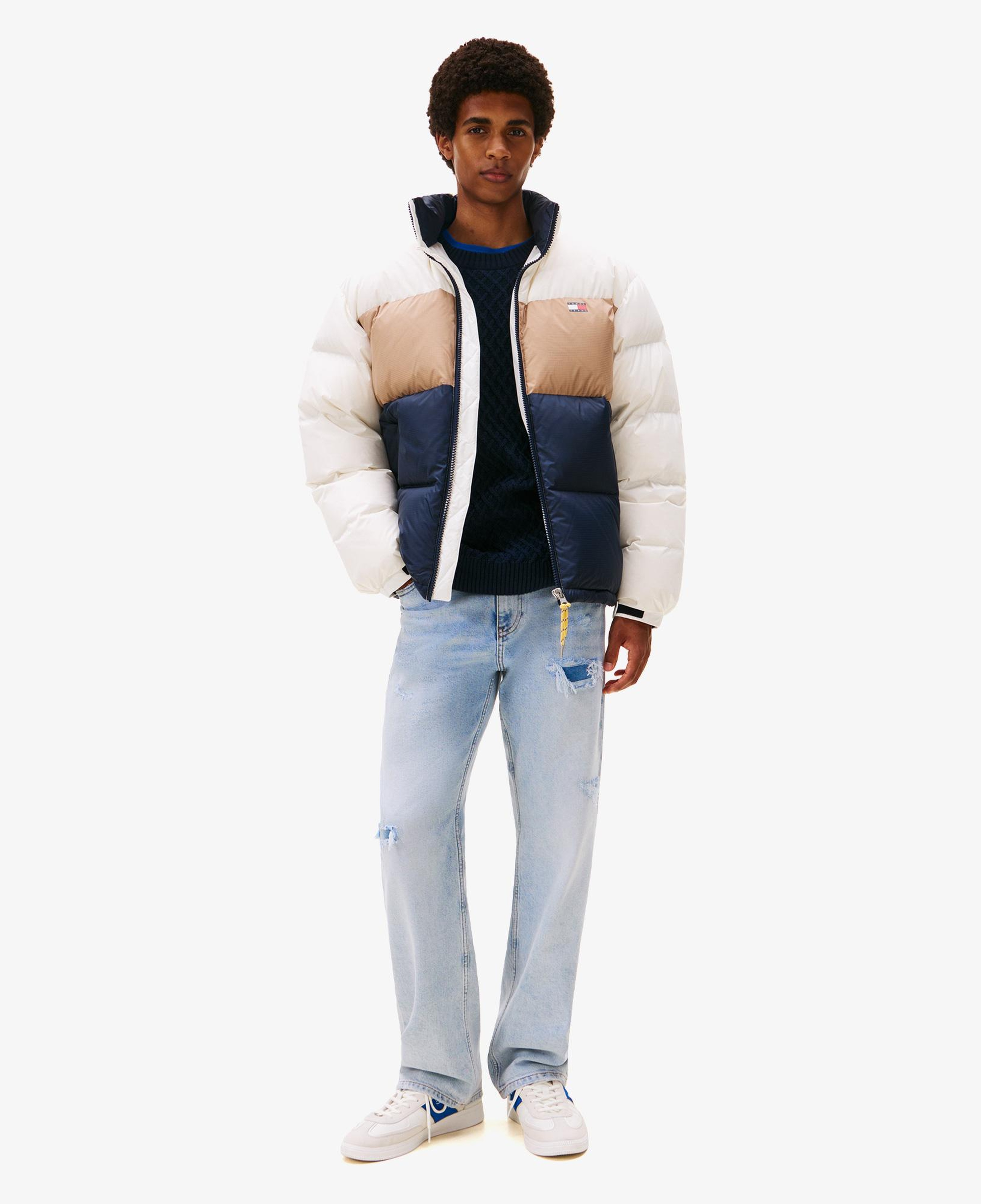 Tommy Jeans Alaska Erkek Beyaz Puffer Mont