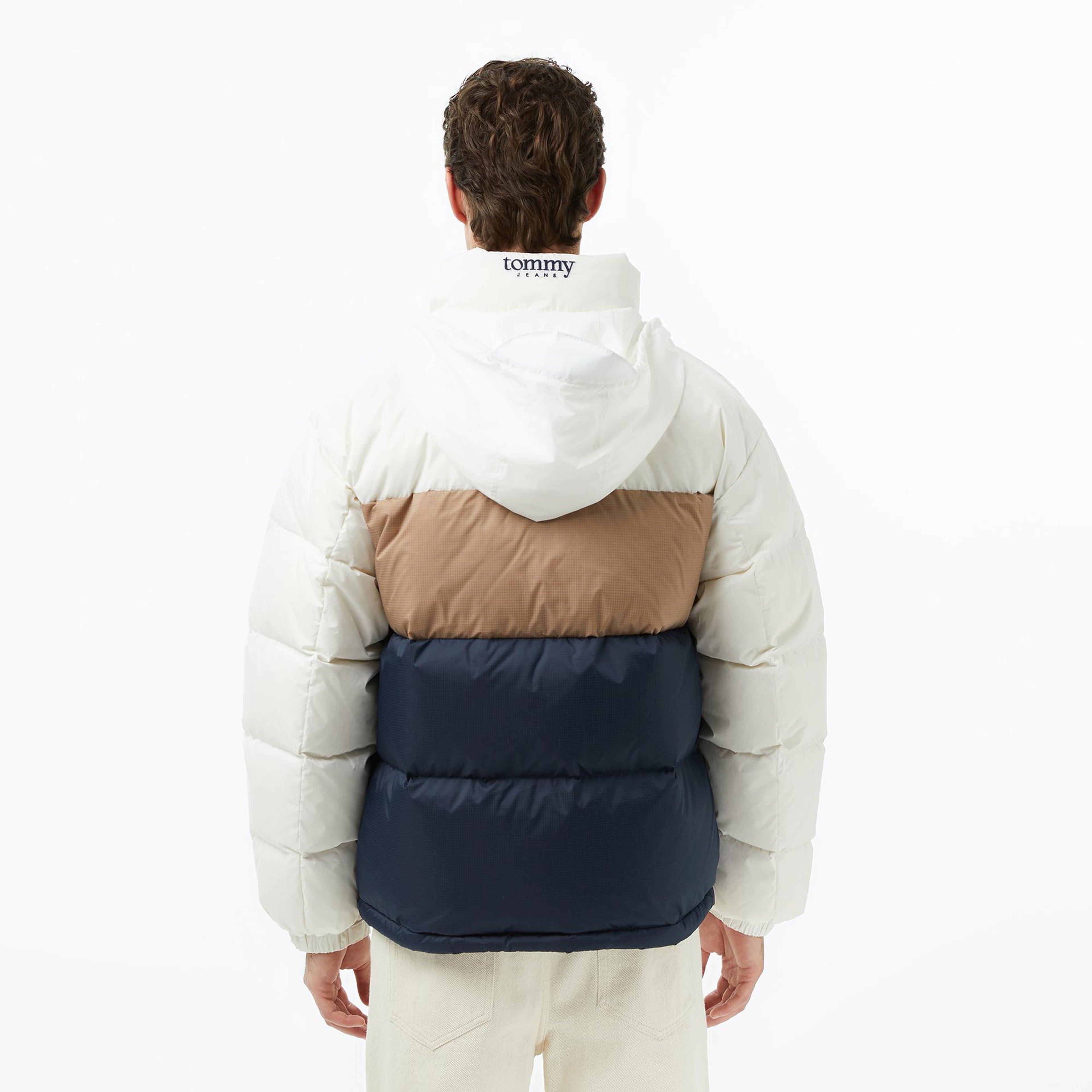 Tommy Jeans Alaska Erkek Beyaz Puffer Mont