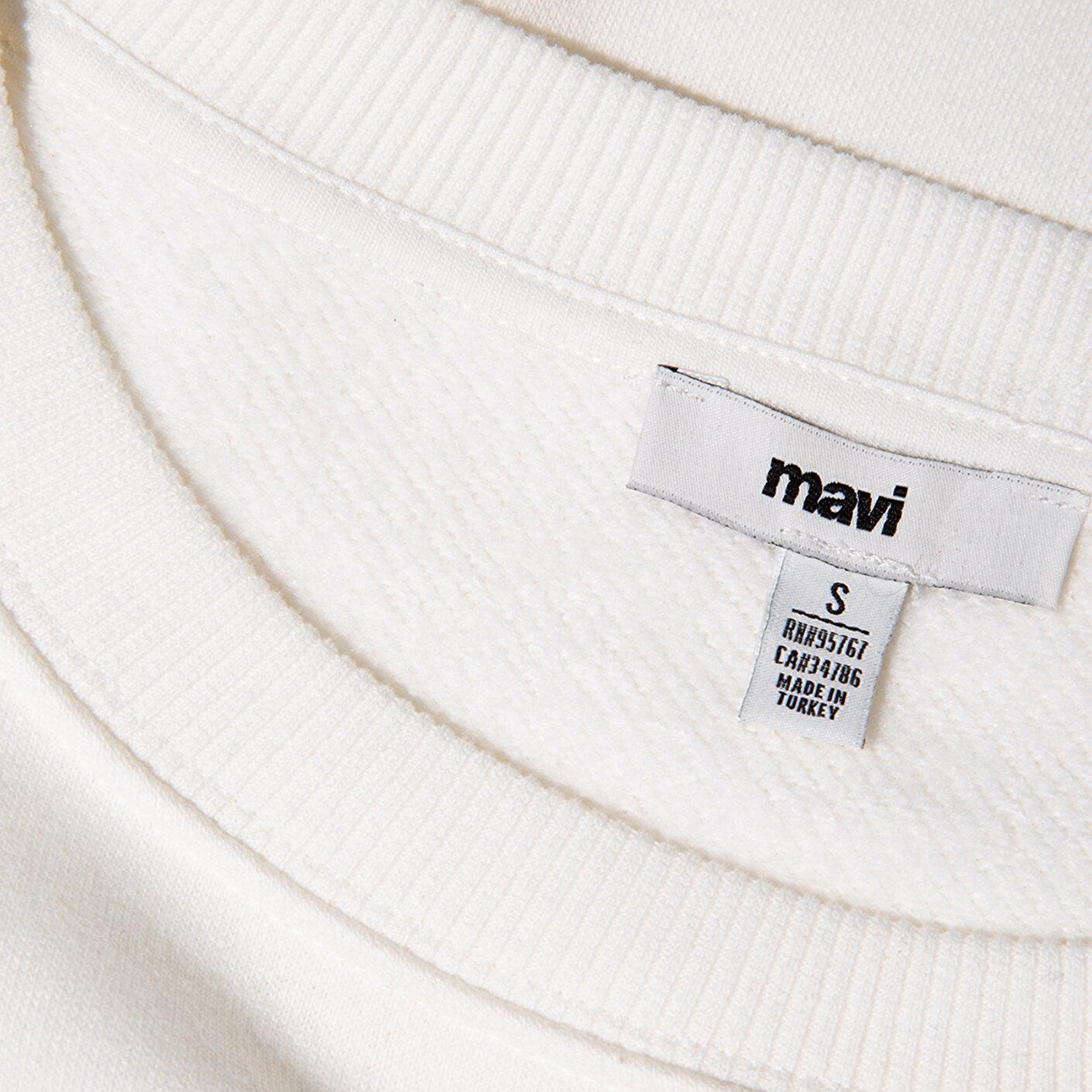 Mavi Mavi Logo Baskılı Ekru Sweatshirt 1S10419-80194