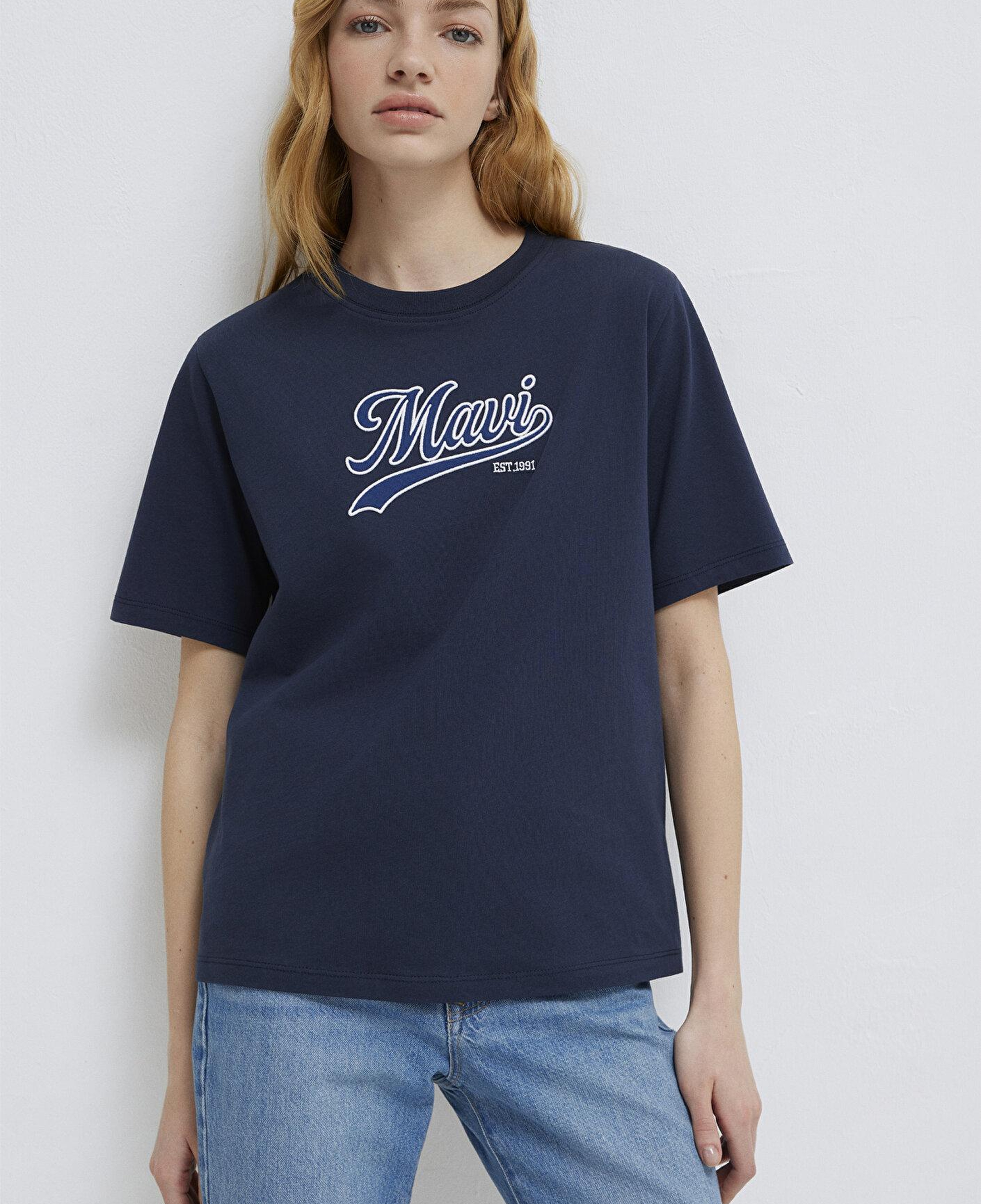 Mavi Mavi Logo Baskılı Lacivert Tişört Regular Fit / Normal Kesim 1613565-82318