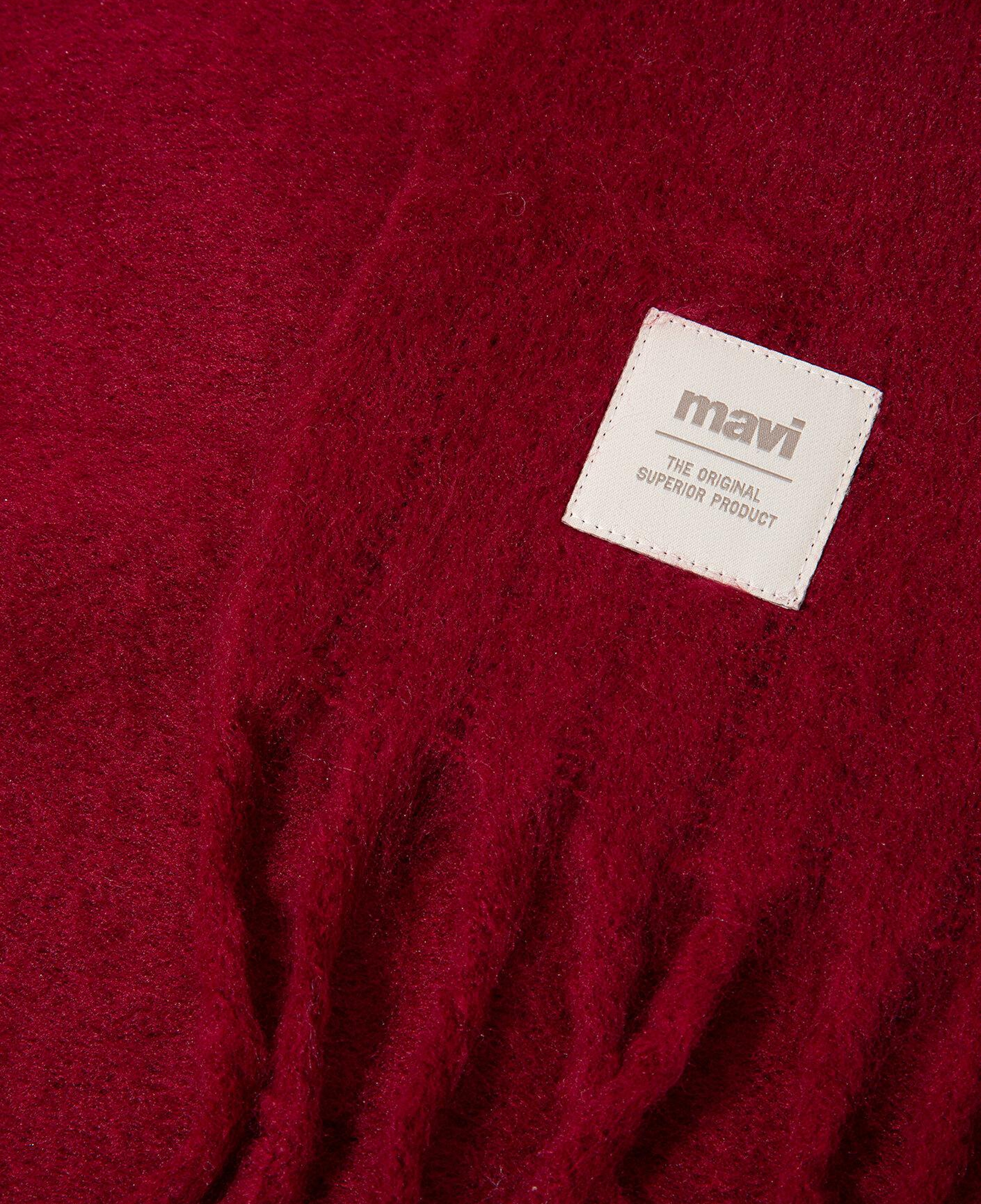 Mavi Püsküllü Bordo Atkı 1912807-24862