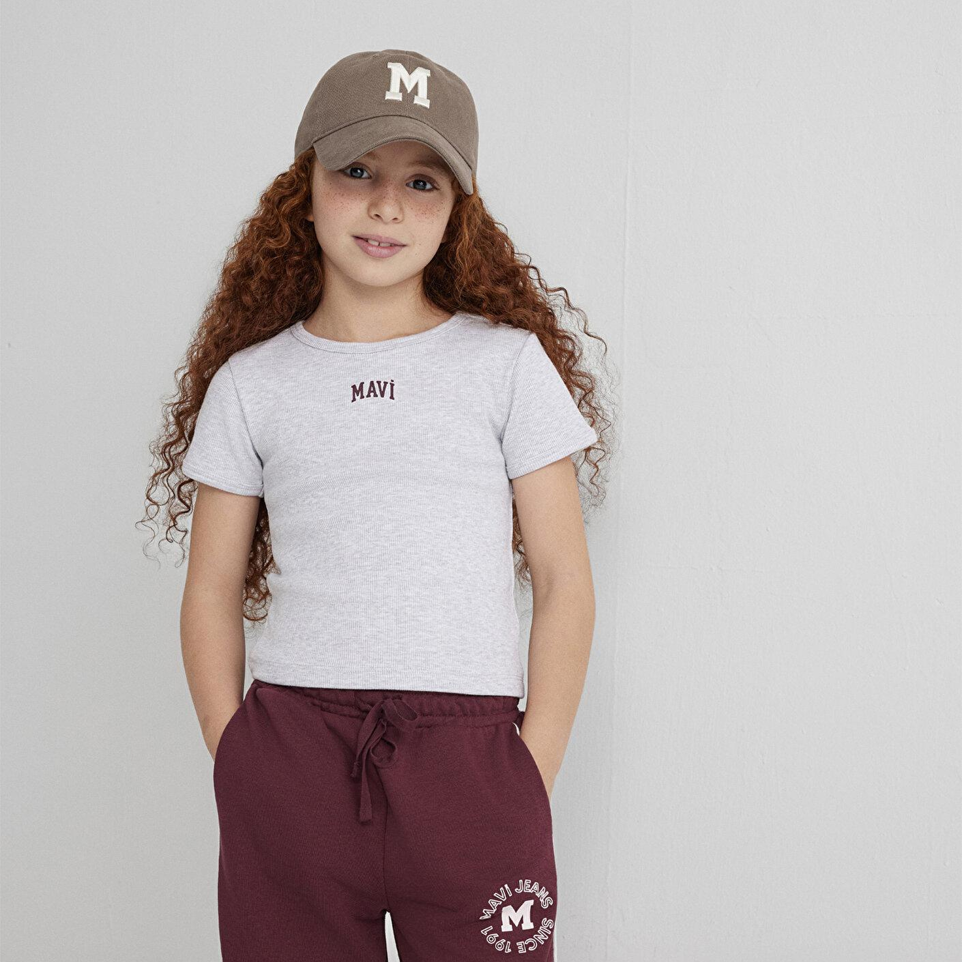 Mavi Mavi Logo Baskılı Gri Tişört Fitted / Vücuda Oturan Kesim 7610350-88467