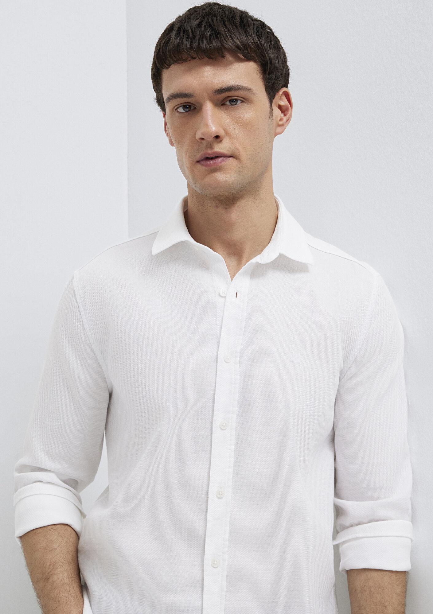 Mavi Beyaz Gömlek Slim Fit / Dar Kesim 0211656-620