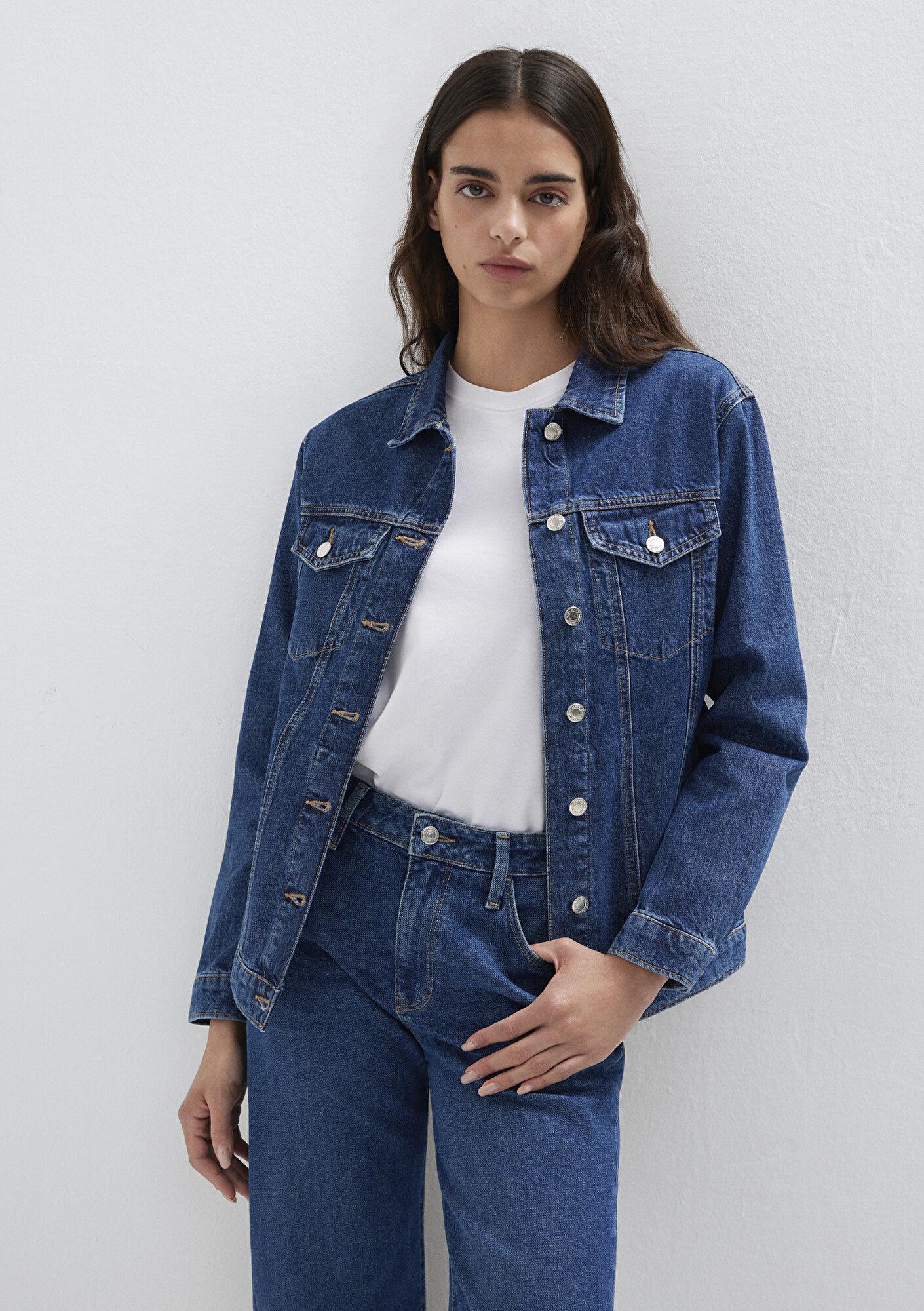 Mavi Karla 90lar Koyu Mavi Jean Ceket 110154-91001