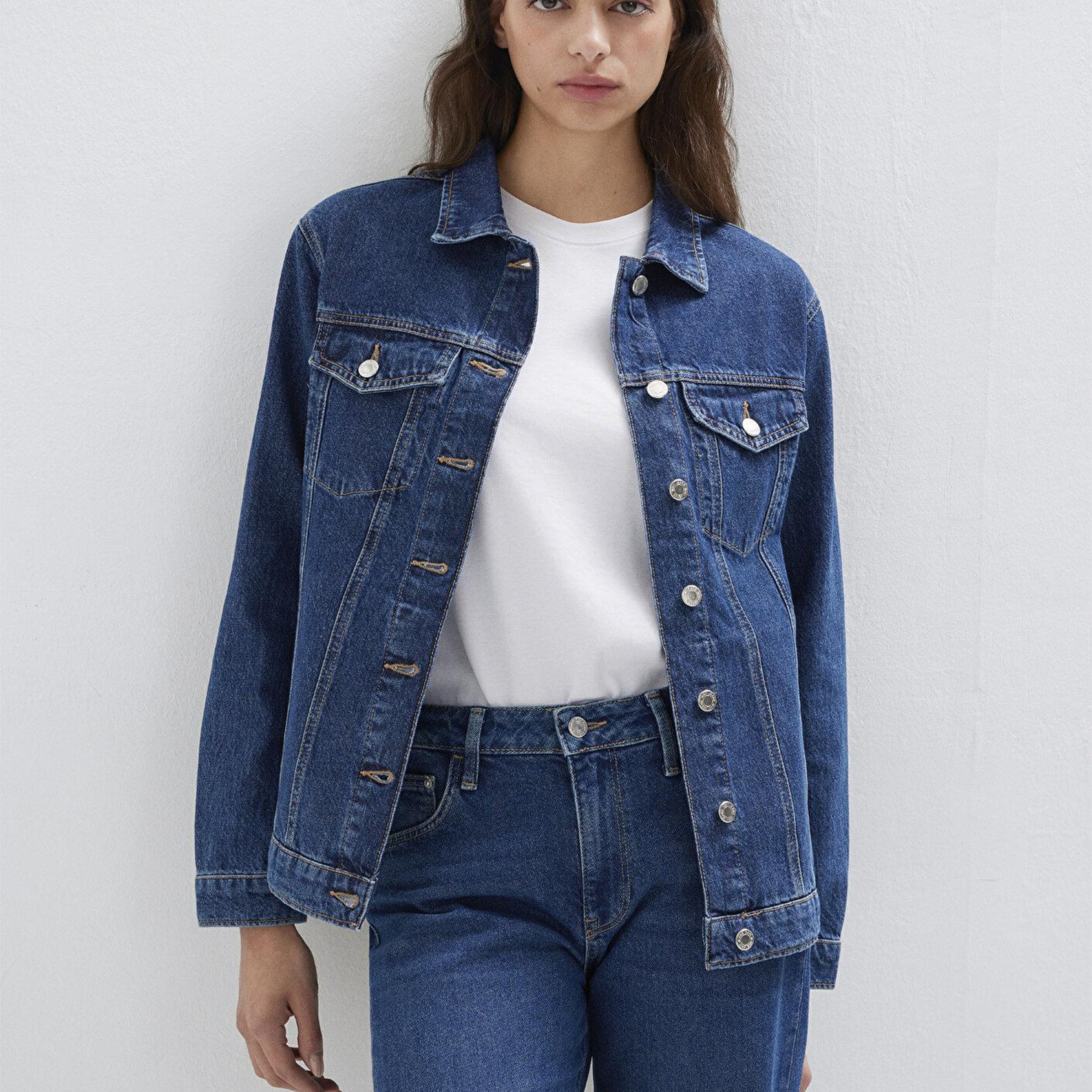 Mavi Karla 90lar Koyu Mavi Jean Ceket 110154-91001