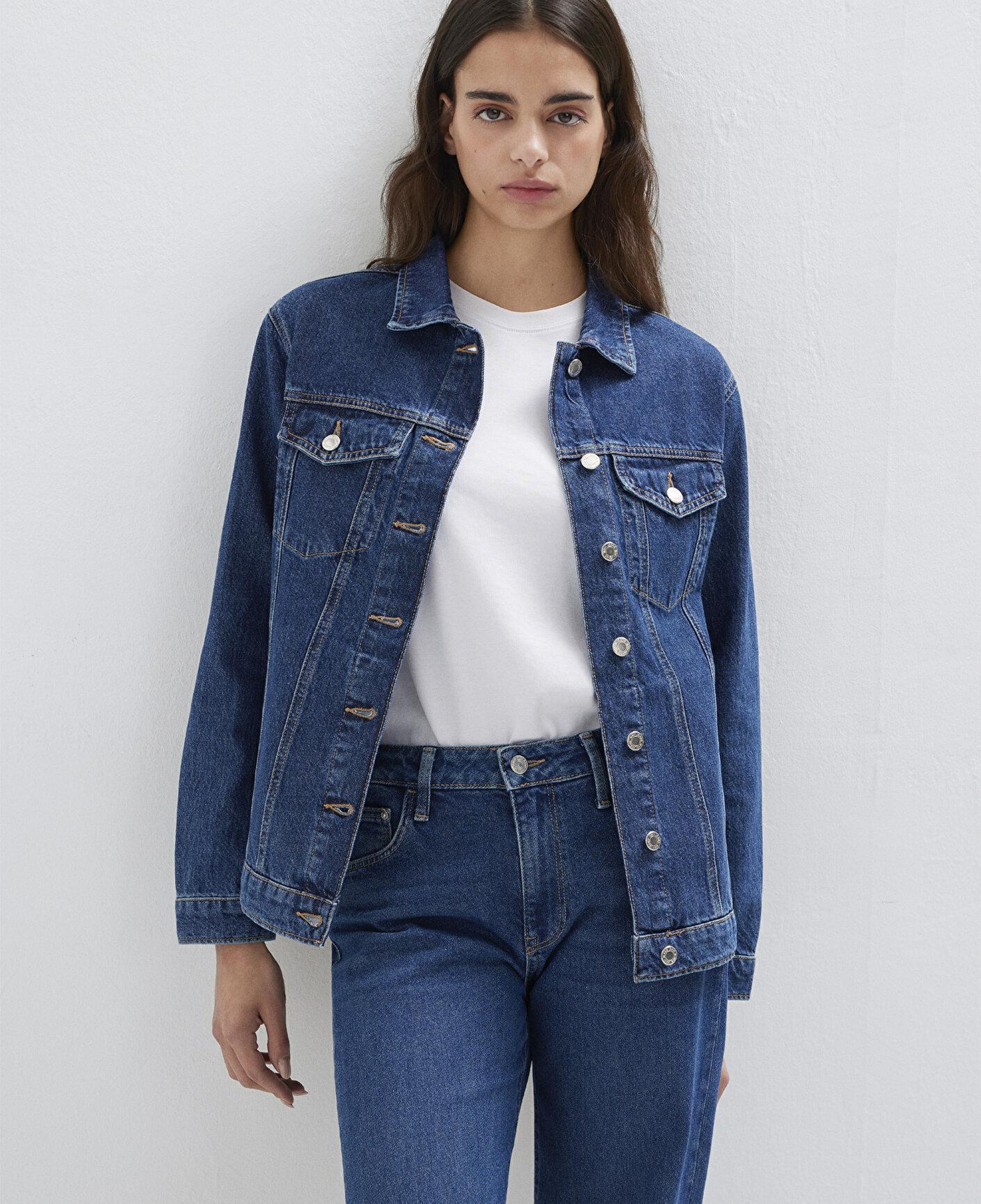 Mavi Karla 90lar Koyu Mavi Jean Ceket 110154-91001