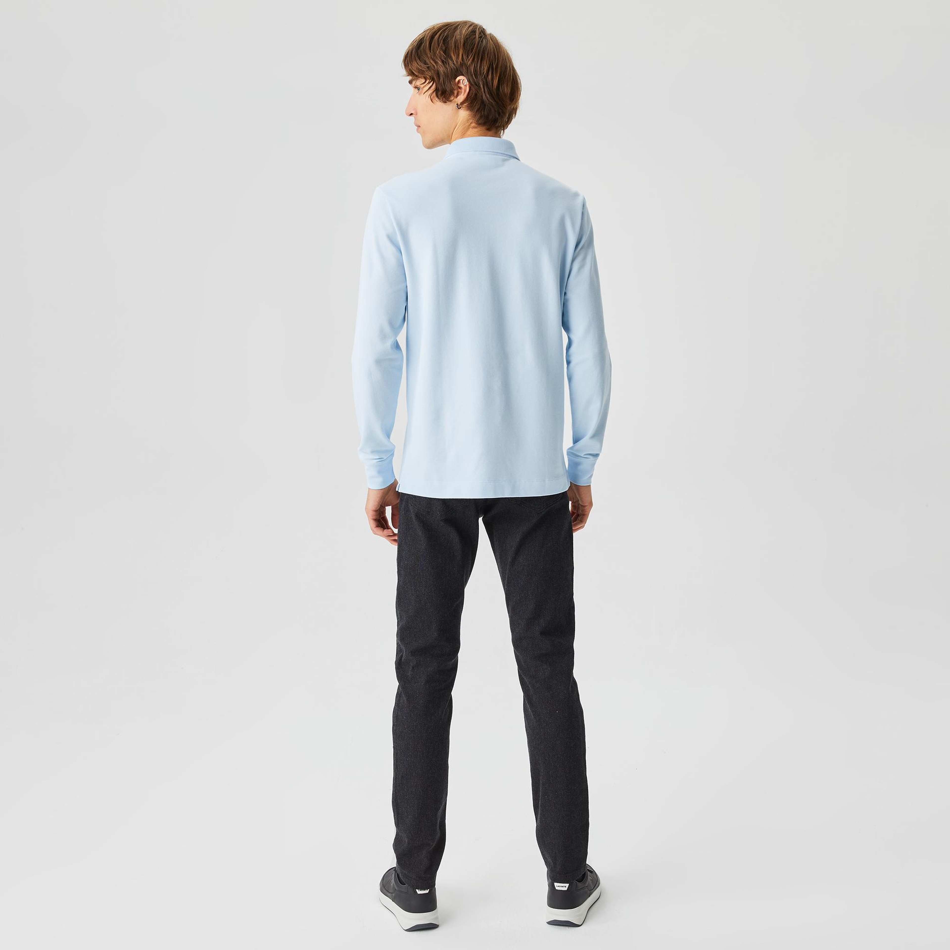 Lacoste Paris Erkek Regular Fit Uzun Kollu Mavi Polo
