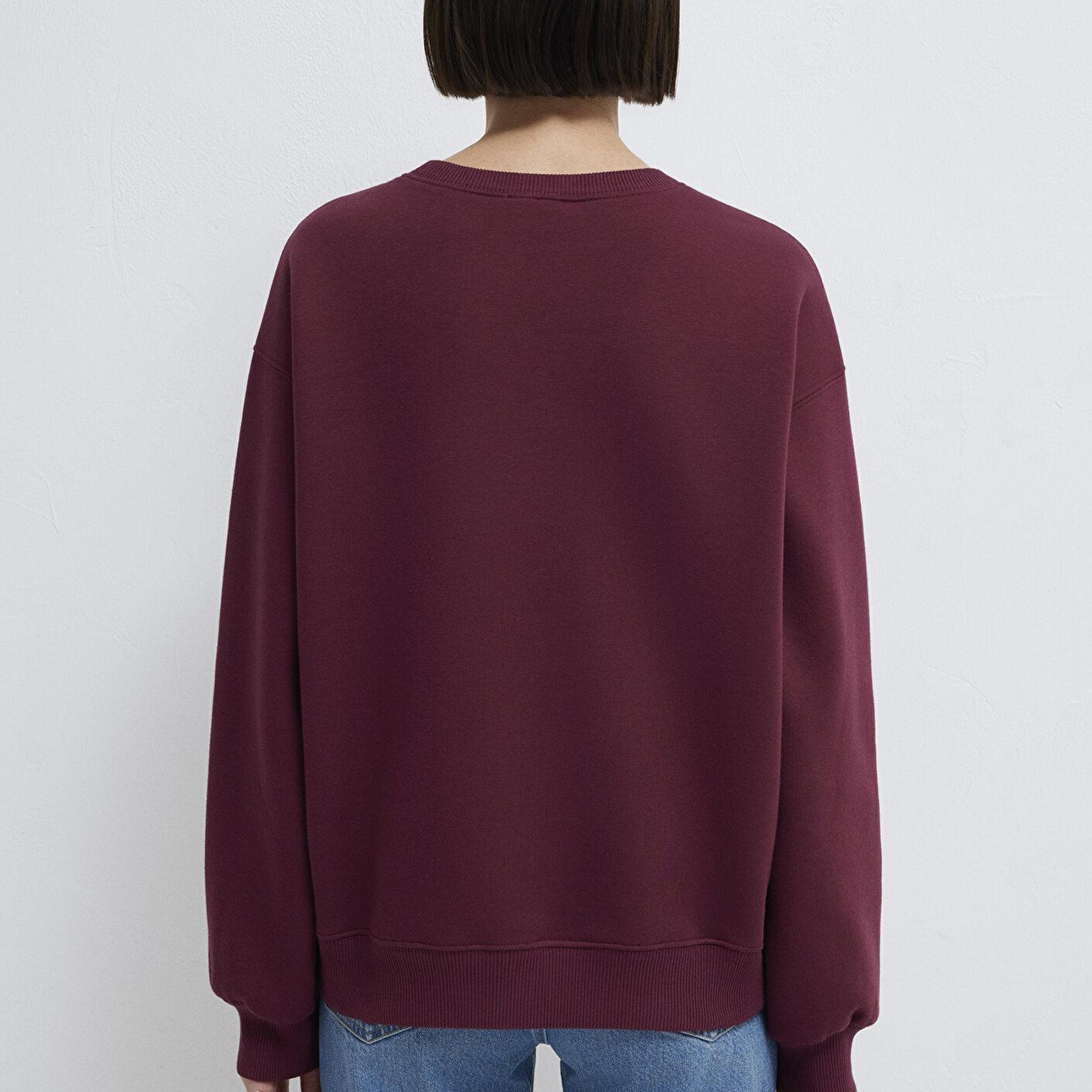 Mavi Bisiklet Yaka Bordo Basic Sweatshirt 1610198-70415