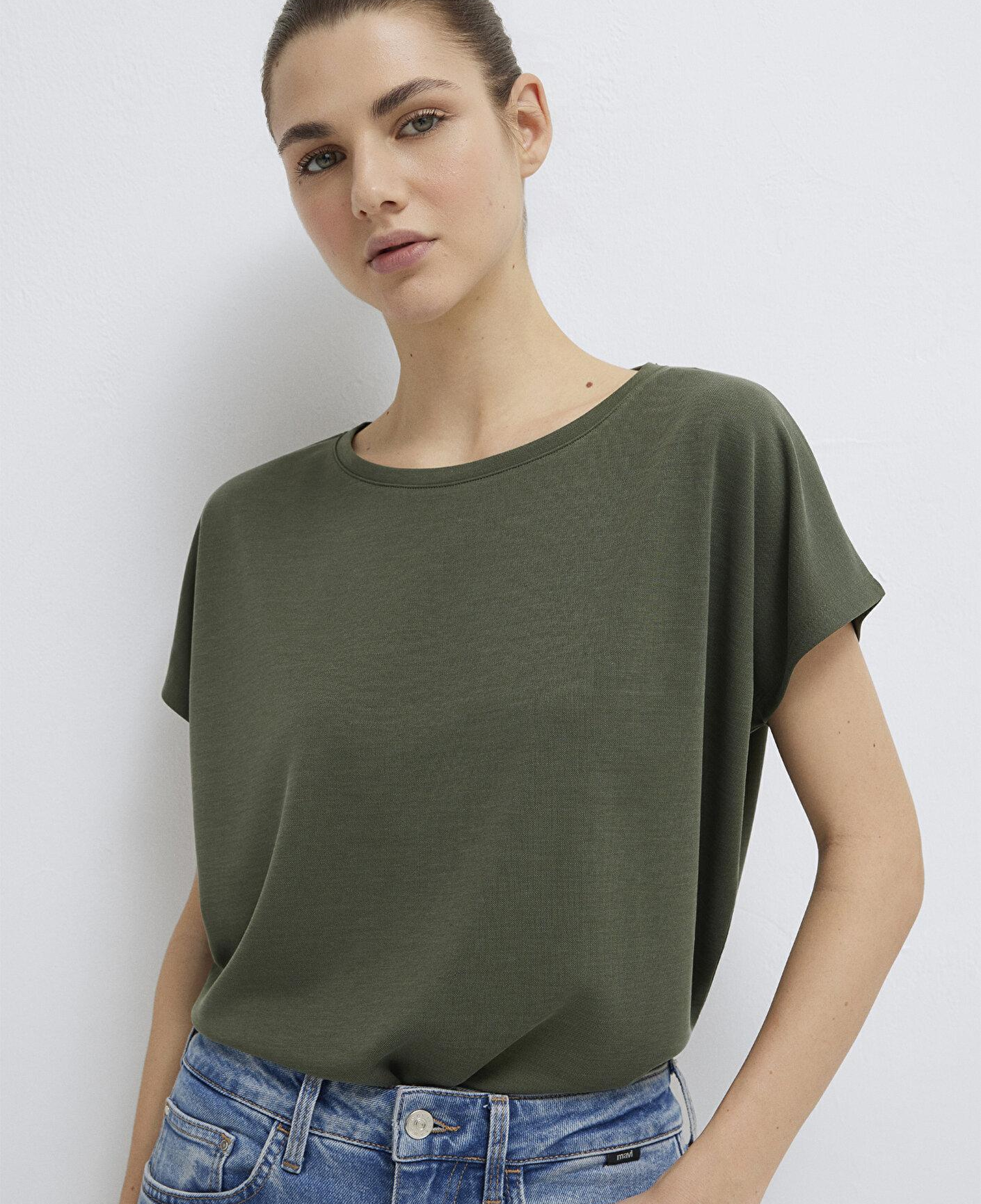Mavi Soft-Premium Yeşil (TENCEL™) Liyosel Karışımlı Basic Tişört Loose Fit / Bol Rahat Kesim 167245-71551