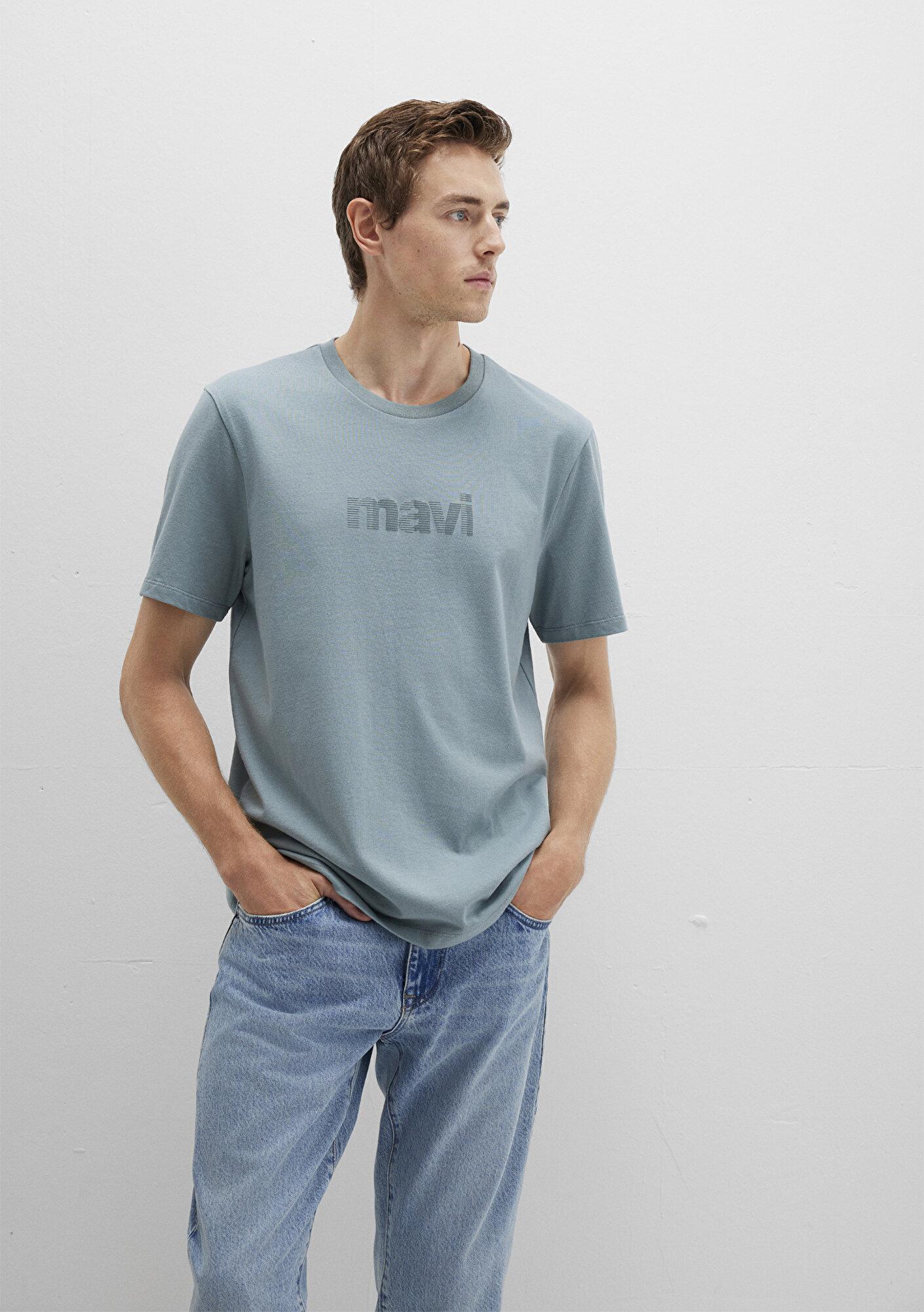 Mavi Mavi Logo Baskılı Yeşil Tişört Regular Fit / Normal Kesim 0612936-70118