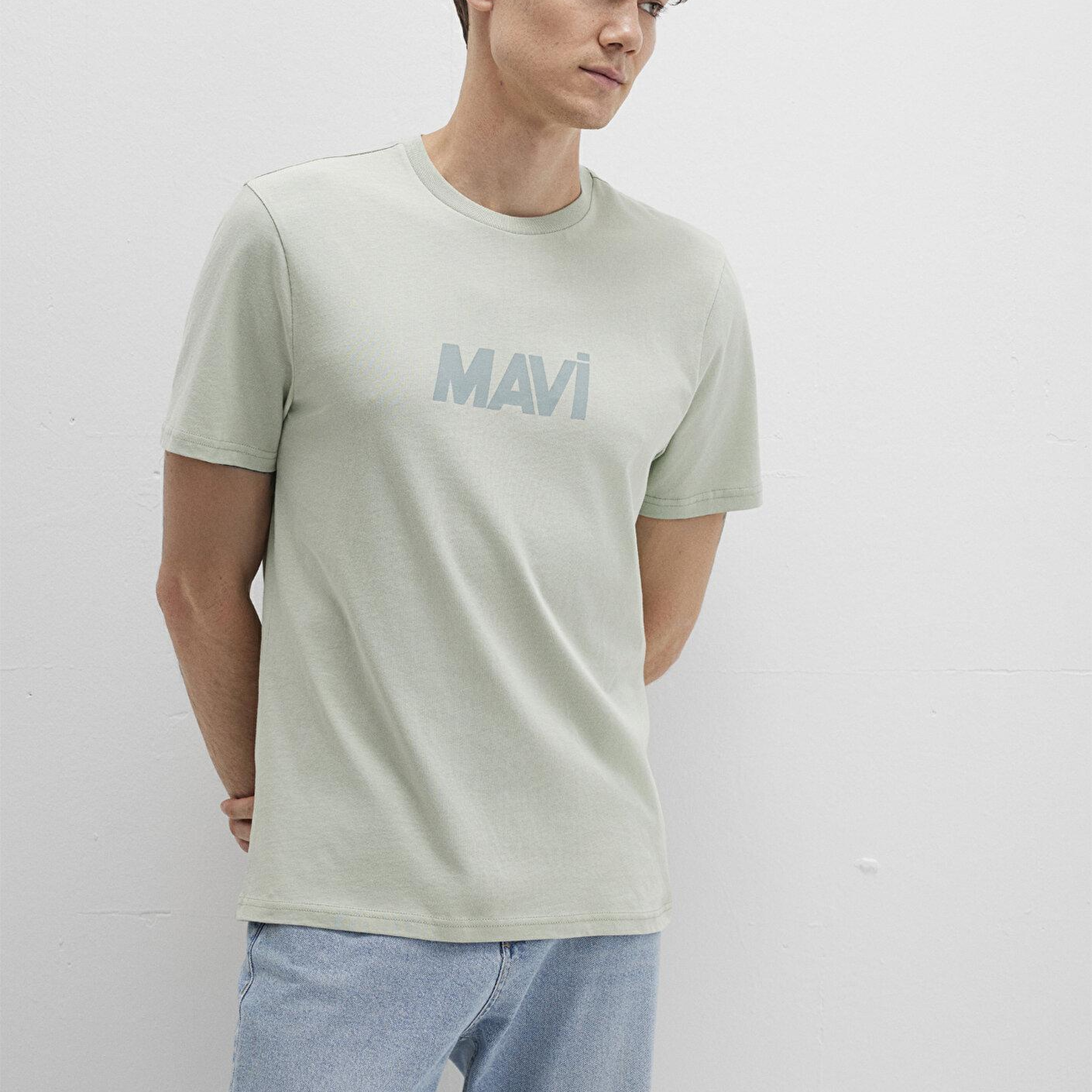 Mavi Mavi Logo Baskılı Yeşil Tişört Regular Fit / Normal Kesim 0612896-83995
