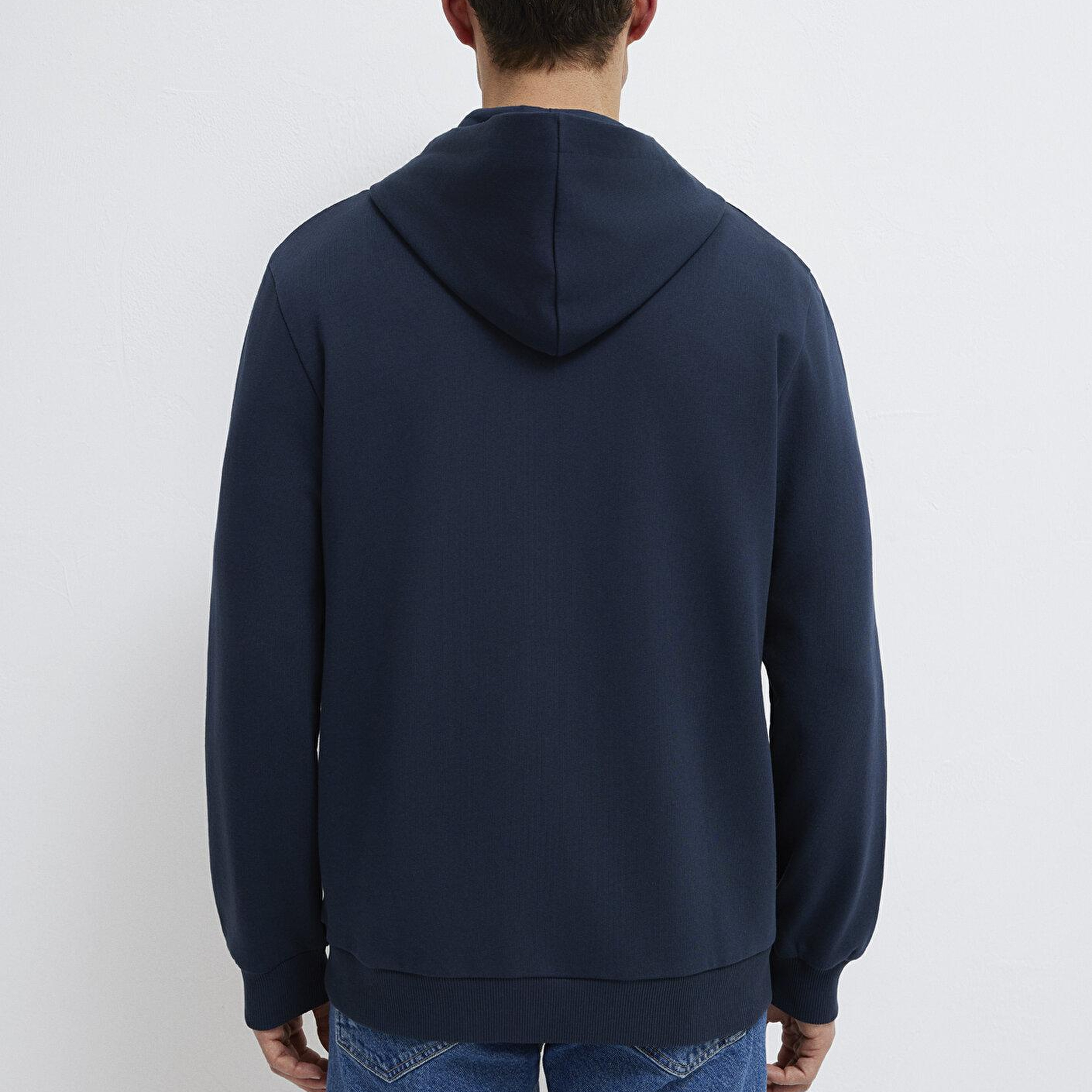 Mavi Kapüşonlu Fermuarlı Lacivert Sweatshirt 0S10423-70490