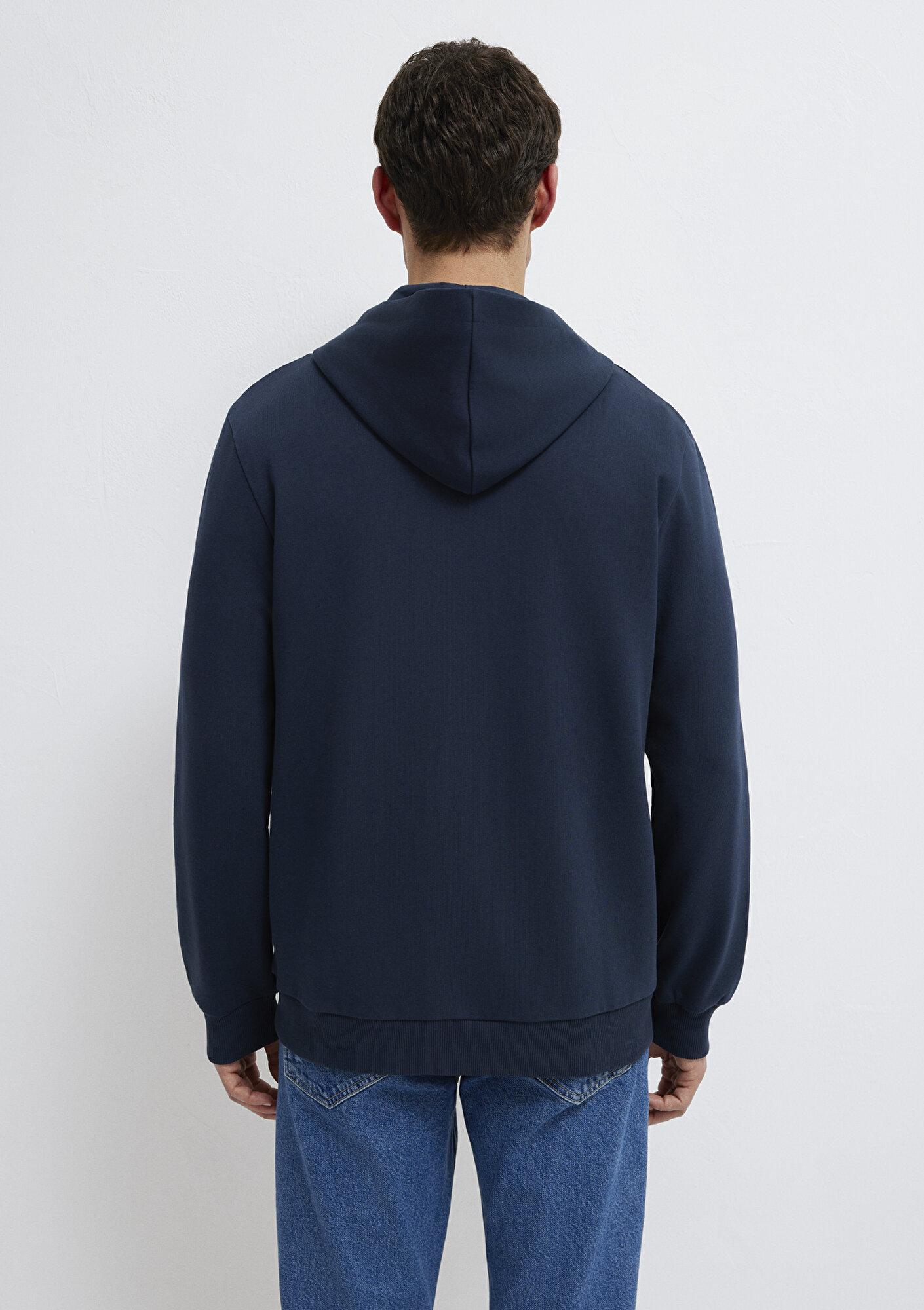 Mavi Kapüşonlu Fermuarlı Lacivert Sweatshirt 0S10423-70490