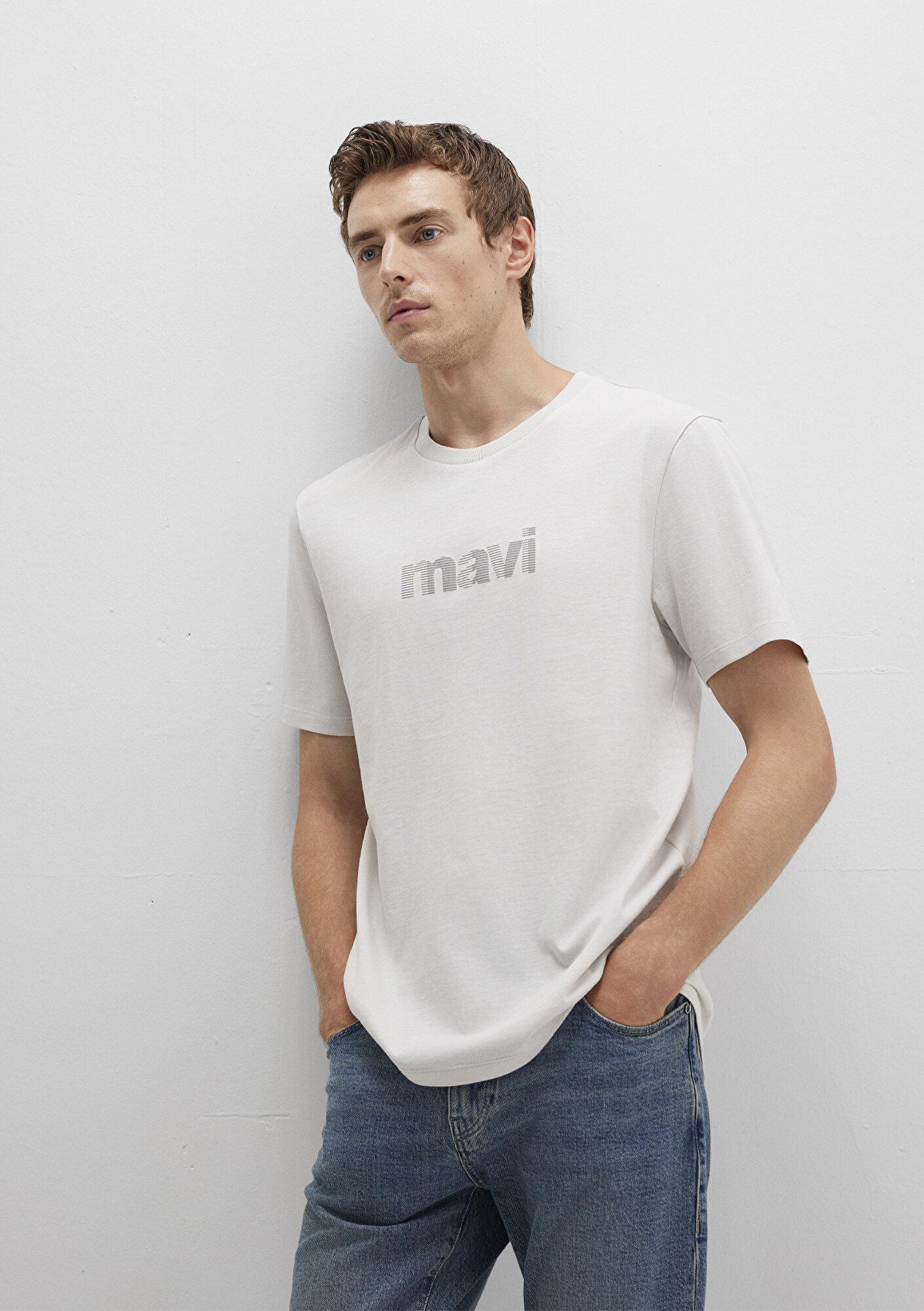 Mavi Mavi Logo Baskılı Gri Tişört Regular Fit / Normal Kesim 0612936-80192