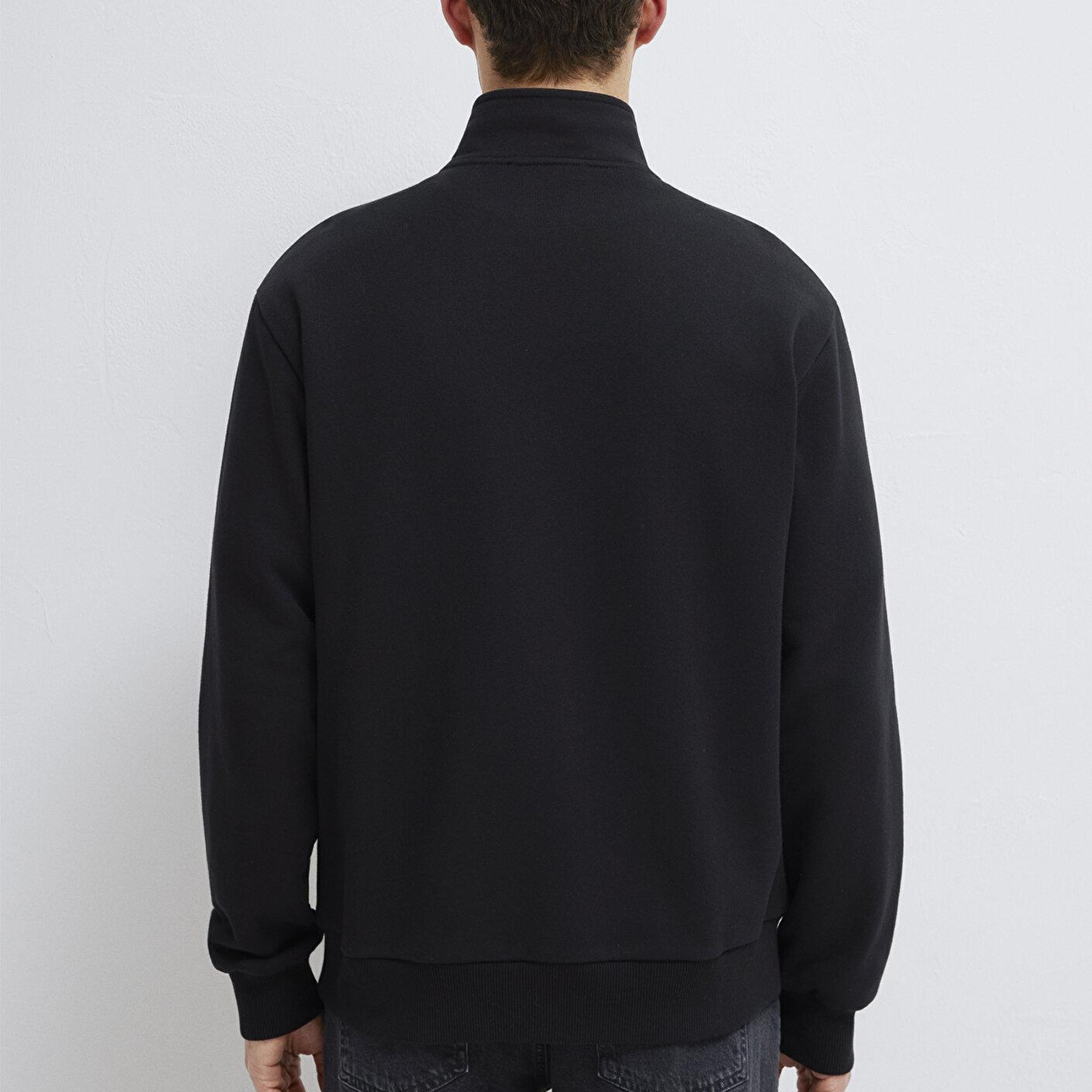 Mavi Yarı Fermuarlı Siyah Basic Sweatshirt 0S10419-900