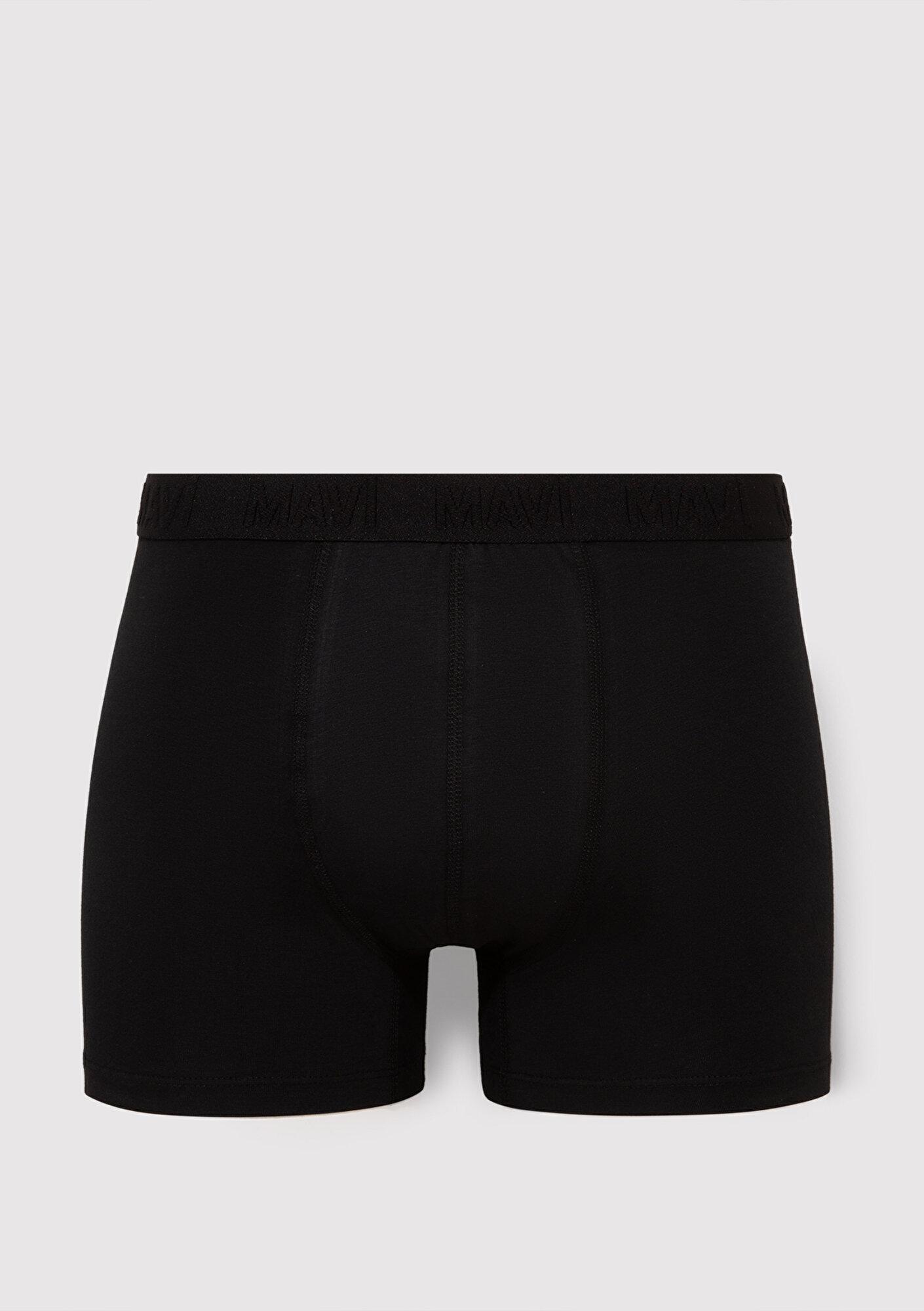 Mavi 3lü Baskılı Siyah Boxer 0911910-900