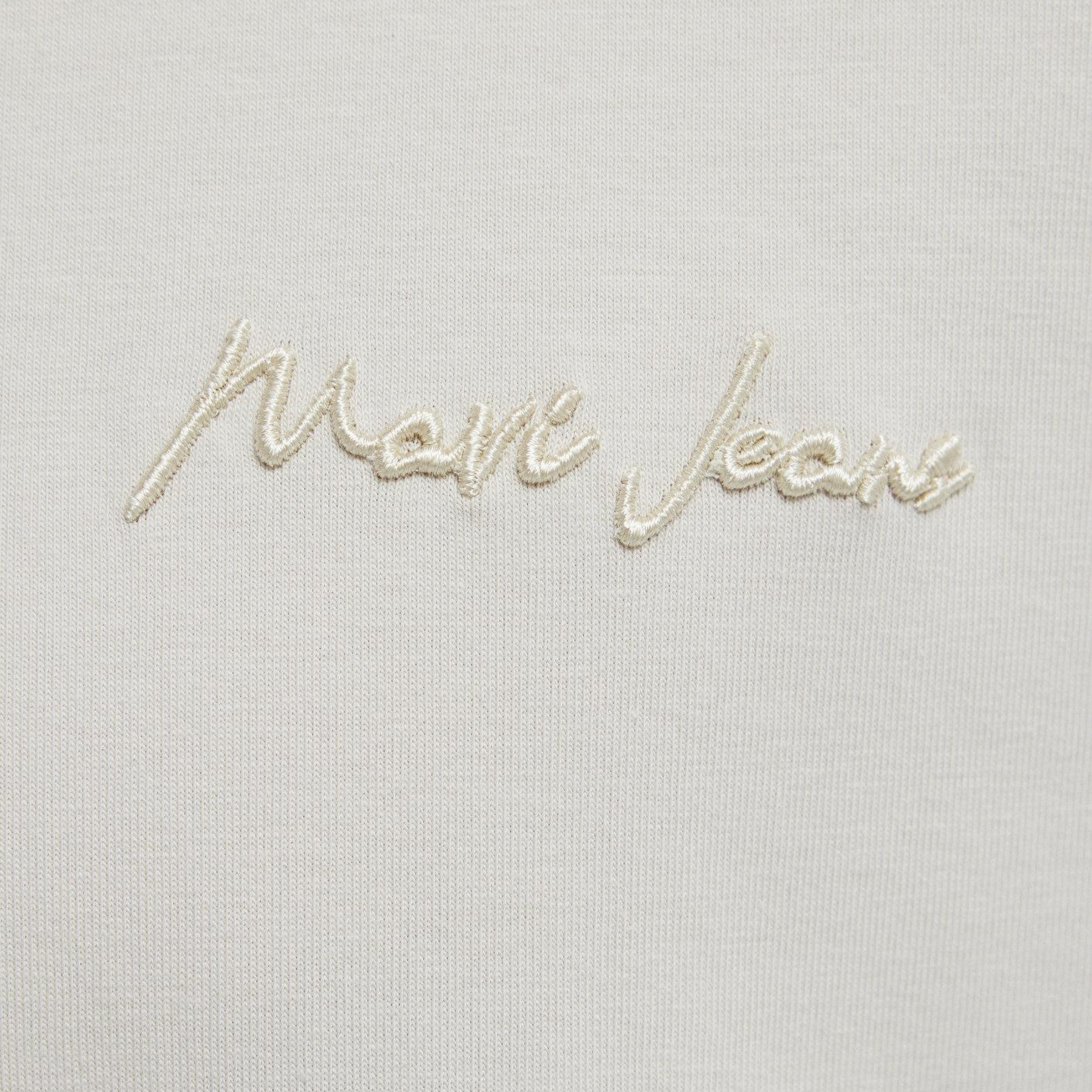 Mavi Mavi Jeans Nakışlı Ekru Basic tişört Loose Fit / Bol Rahat Kesim 0612733-70134