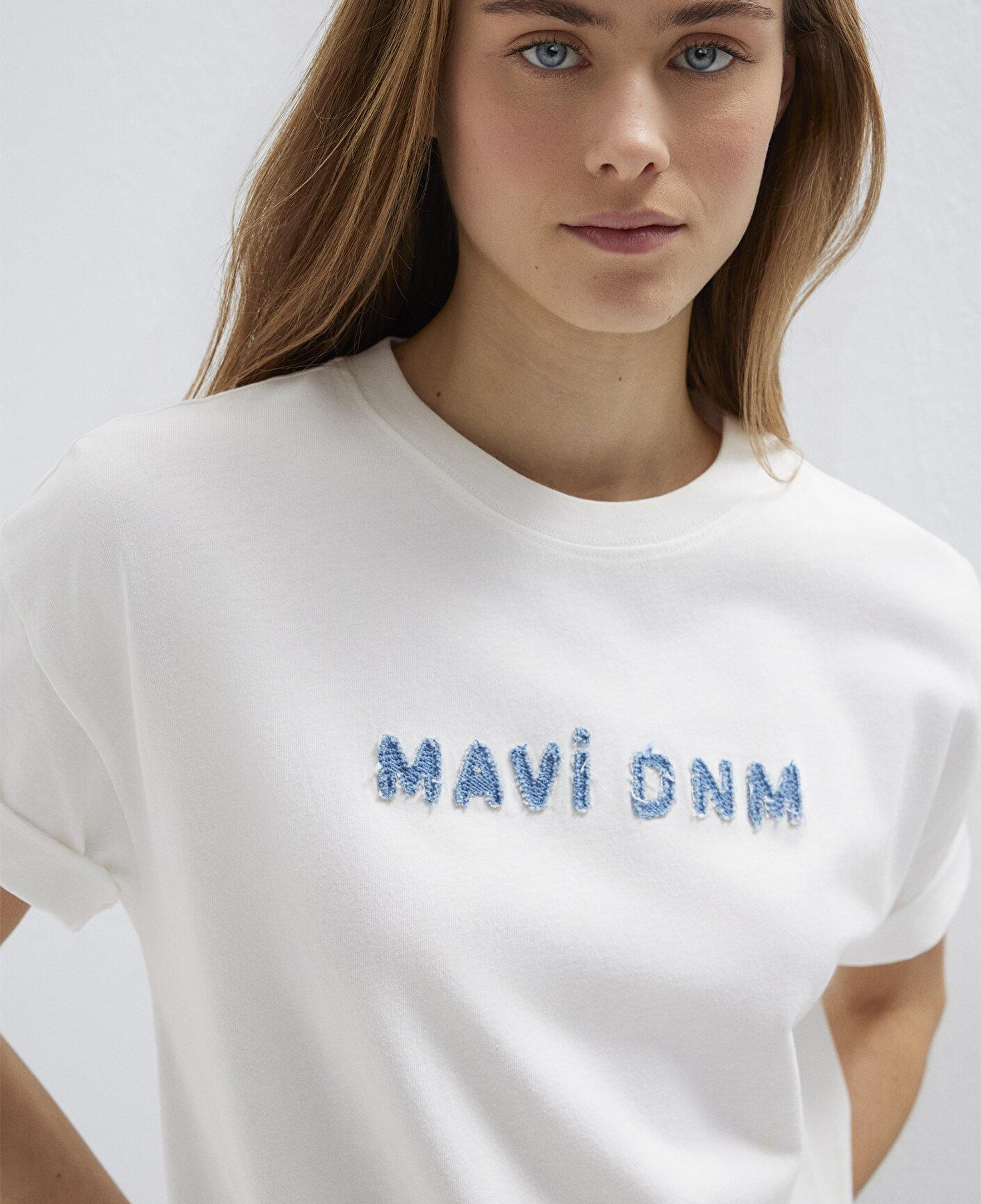 Mavi Mavi Baskılı Ekru Tişört Loose Fit / Bol Rahat Kesim 1613146-70057