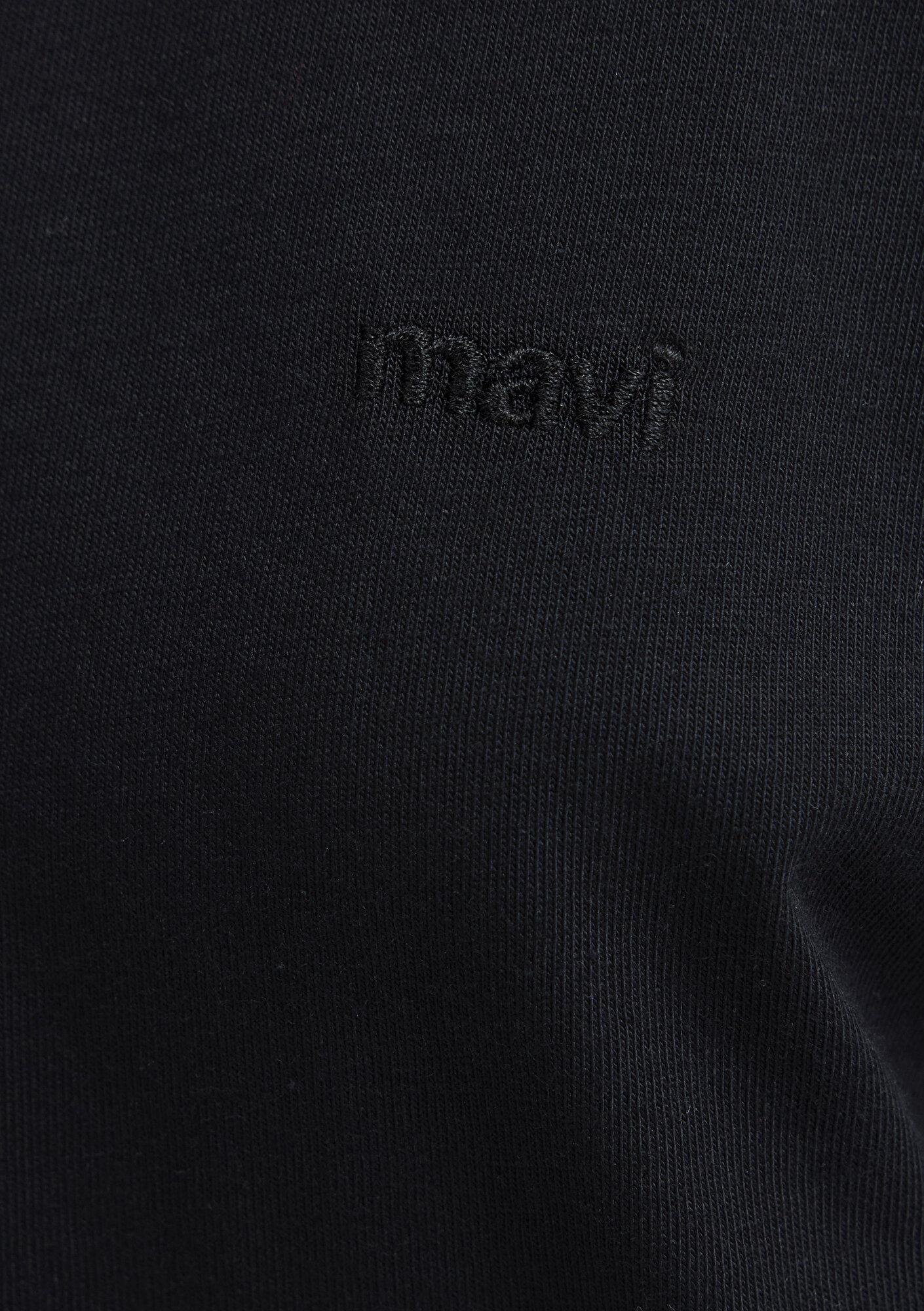 Mavi Mavi Nakışlı Siyah Basic Tişört Loose Fit / Bol Rahat Kesim 1613225-900