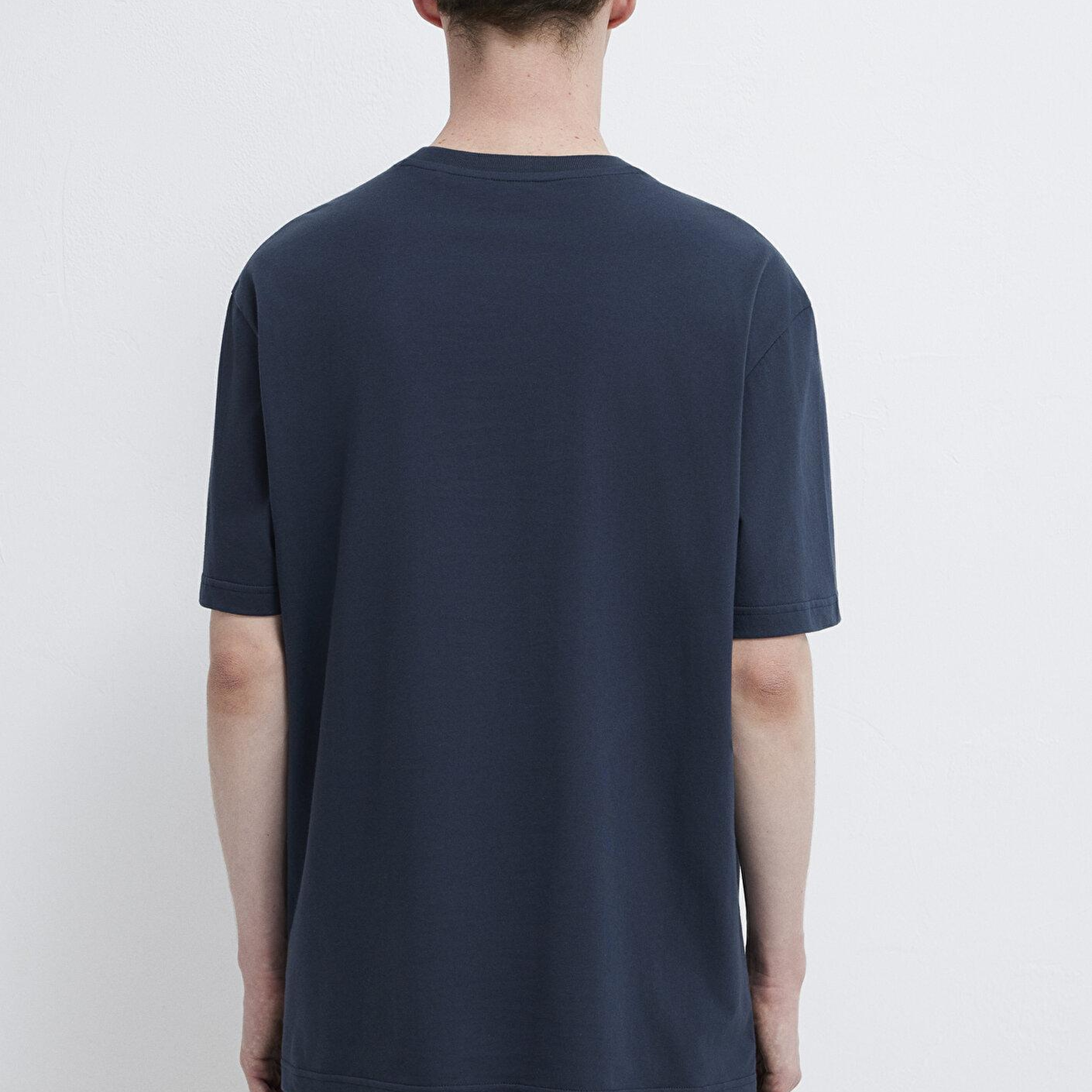 Mavi 2li Mavi Mühür Logo İşlemeli Erkek Tişört Loose Fit / Bol Rahat Kesim 0612545-620