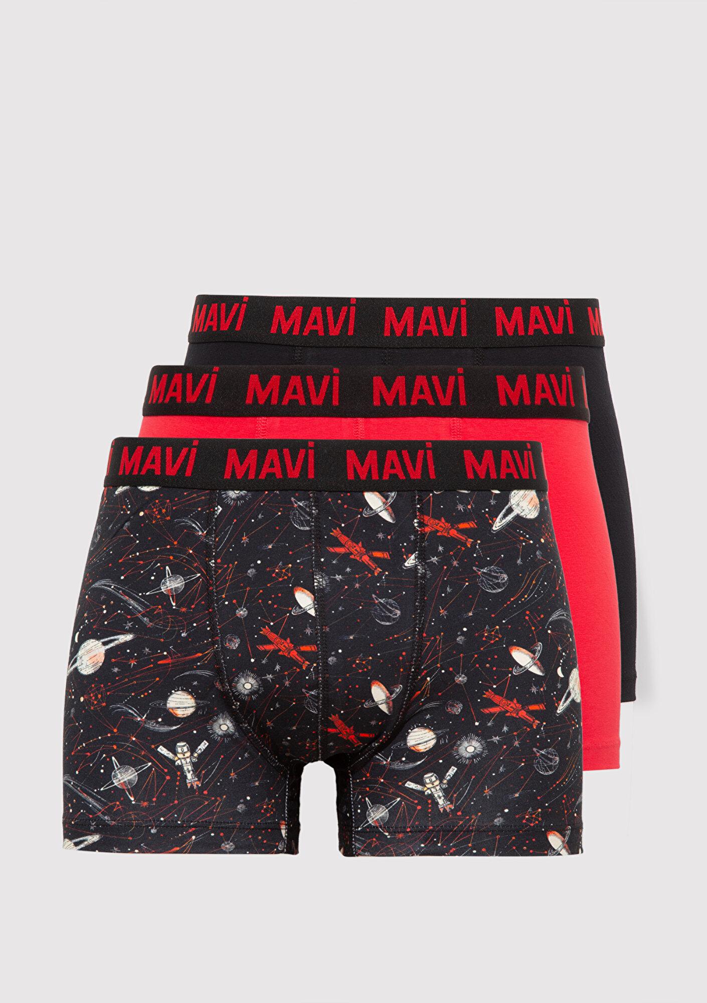 Mavi 3lü Baskılı Boxer 0911873-900