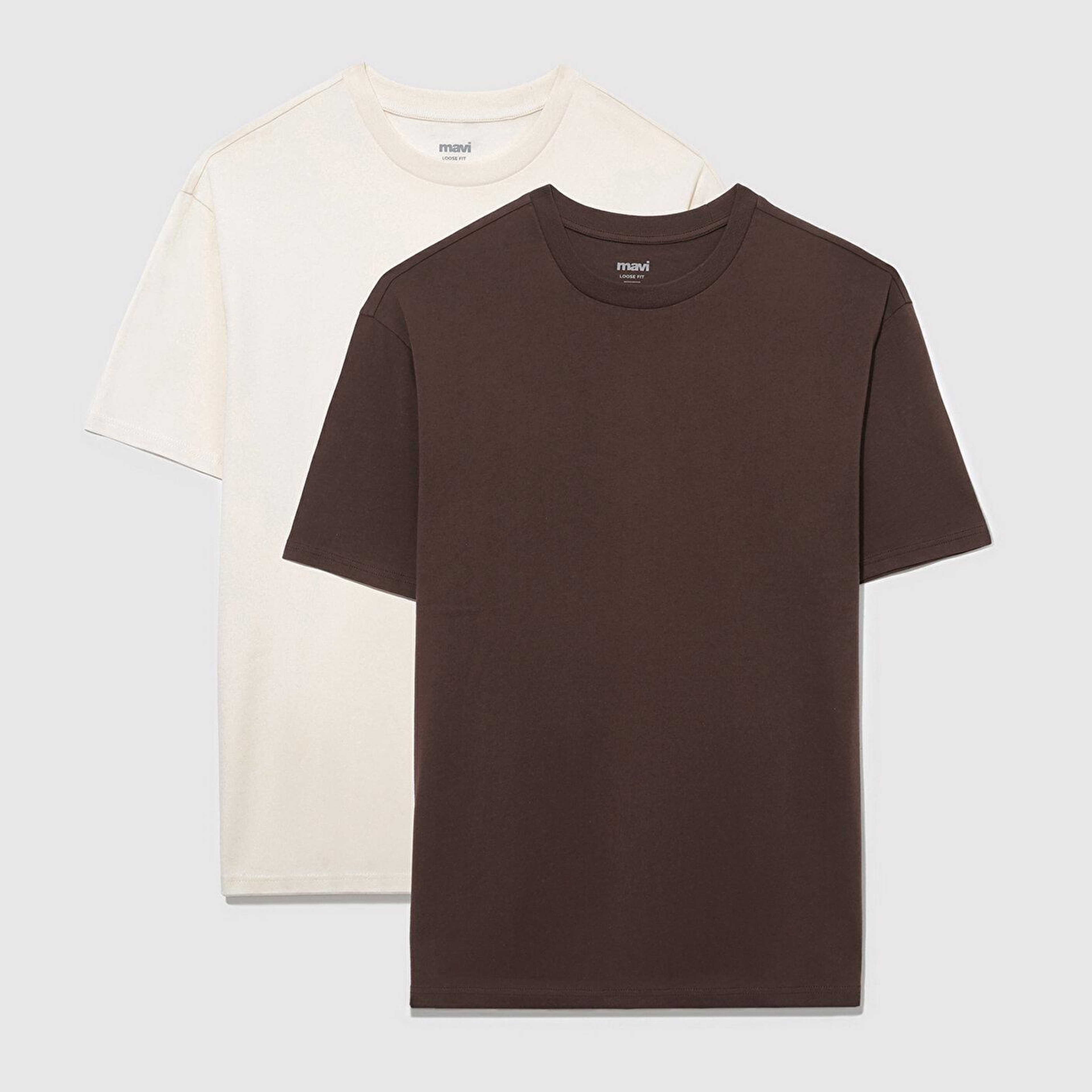 Mavi 2li Erkek Basic Tişört Loose Fit / Bol Rahat Kesim 0612317-70251