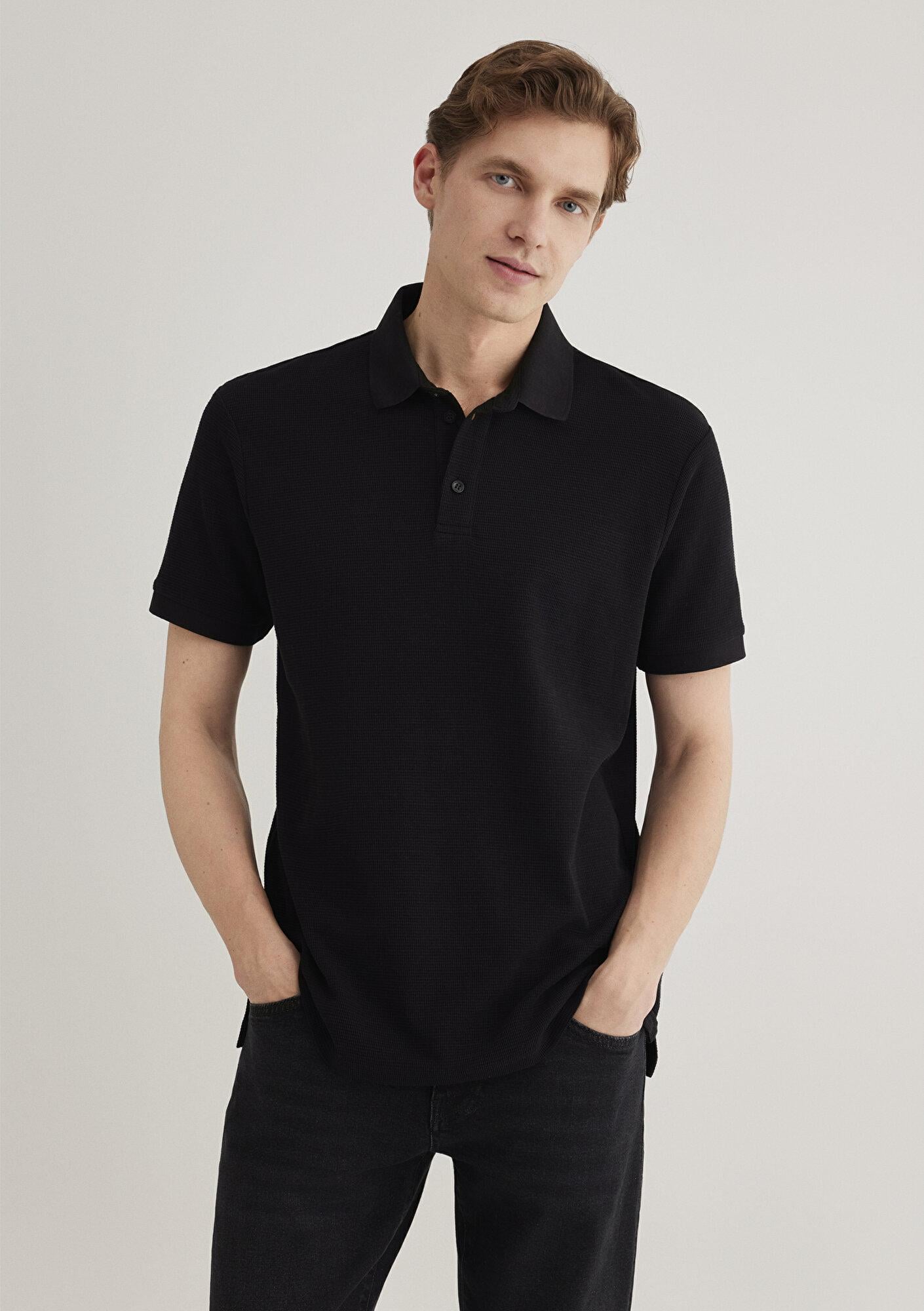 Mavi Siyah Polo Tişört Slim Fit / Dar Kesim 0612521-900
