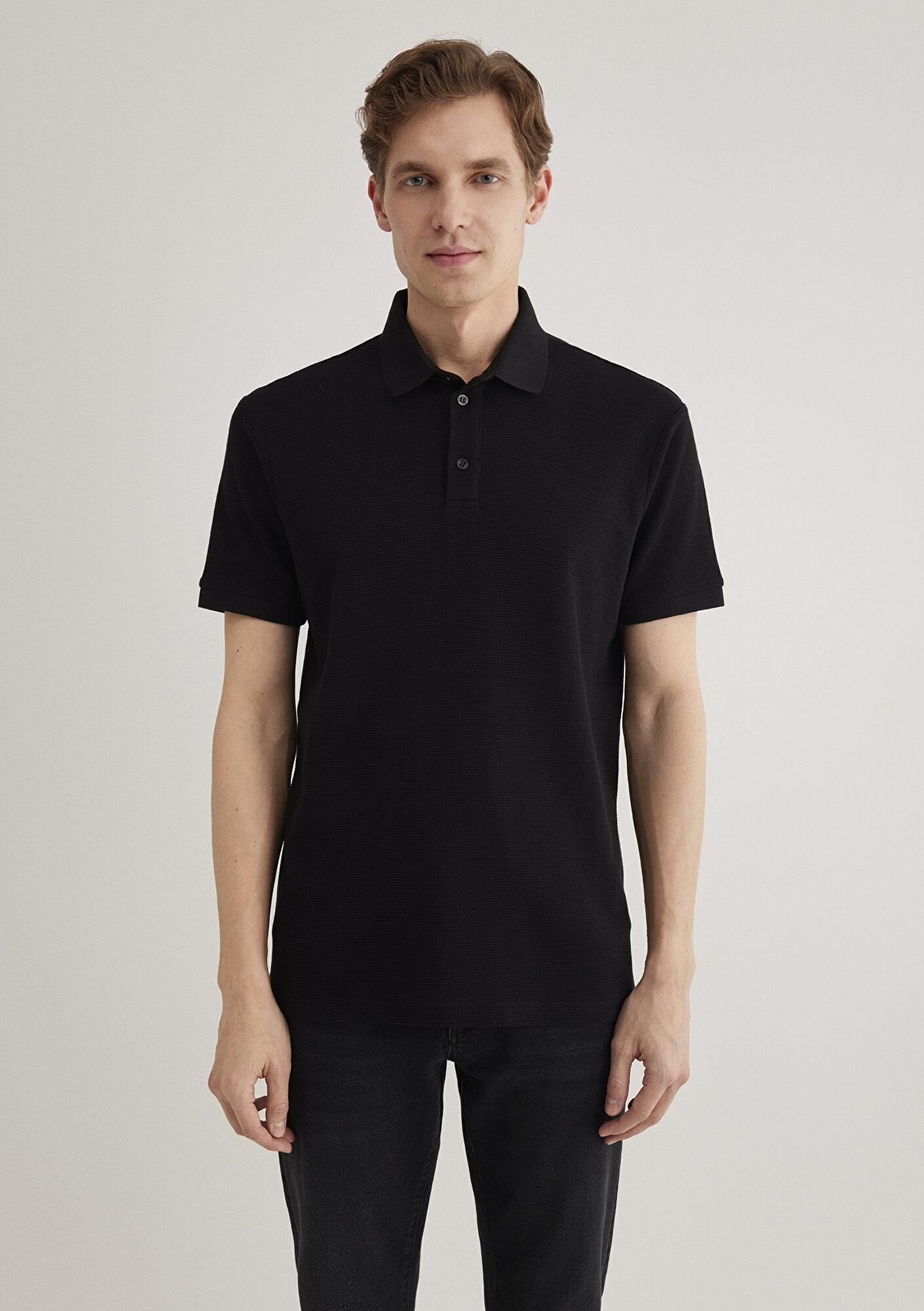 Mavi Siyah Polo Tişört Slim Fit / Dar Kesim 0612521-900