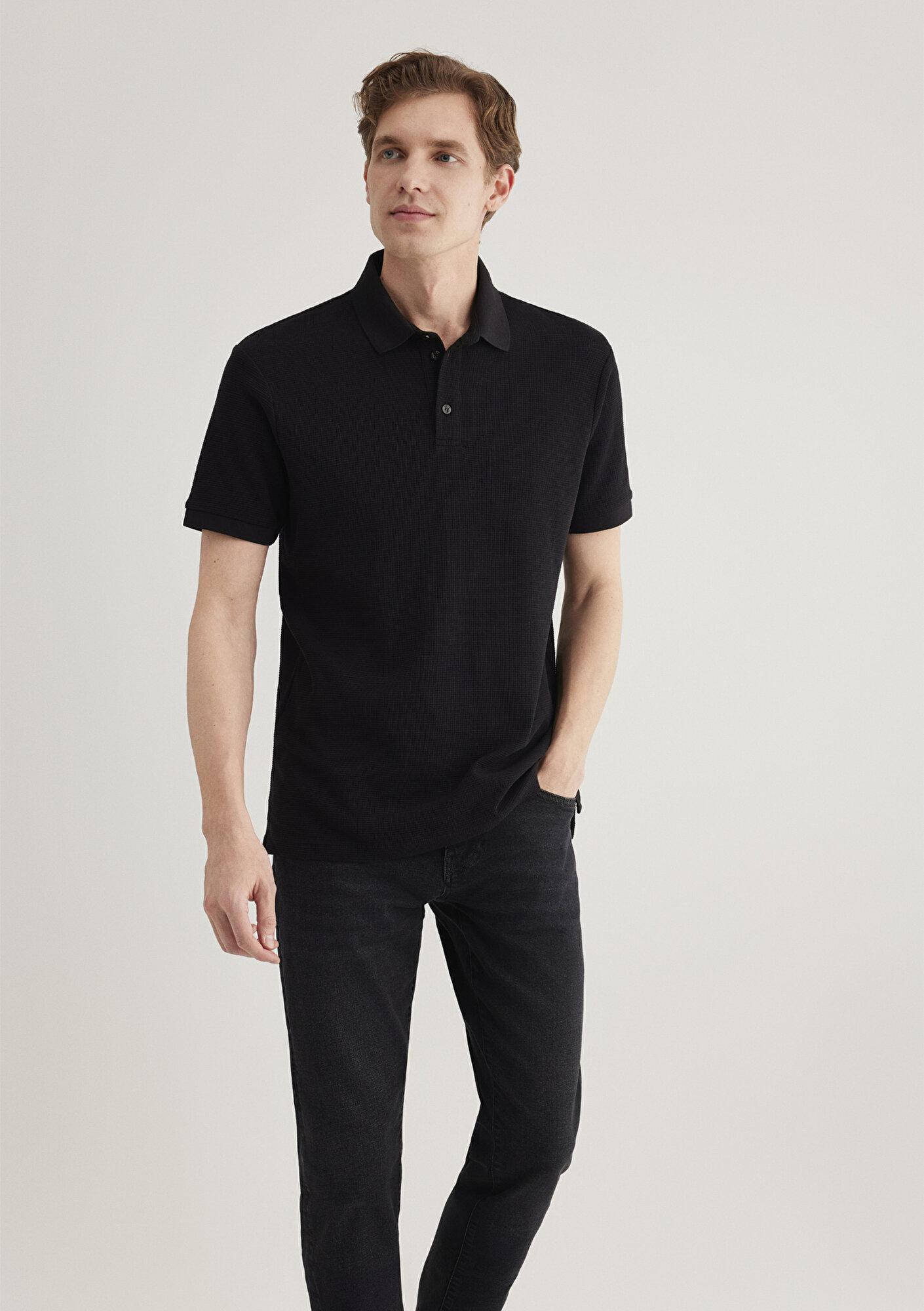 Mavi Siyah Polo Tişört Slim Fit / Dar Kesim 0612521-900