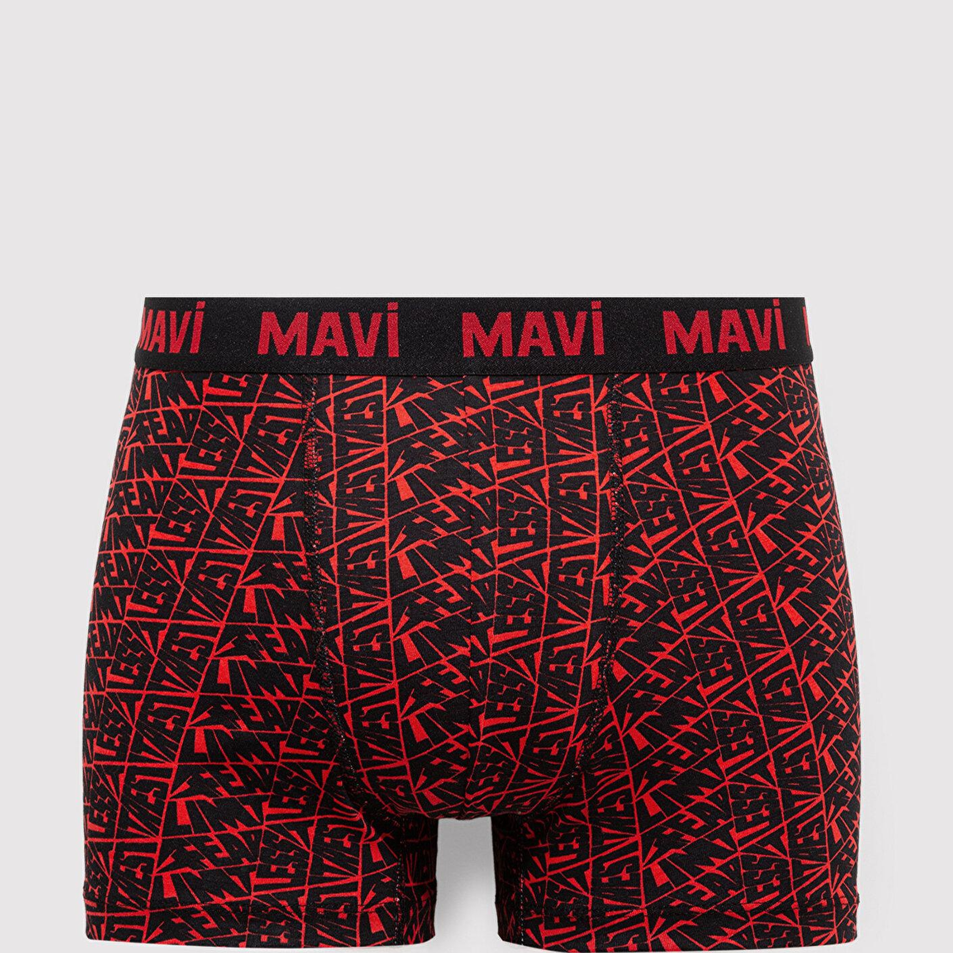 Mavi Baskılı Kırmızı Boxer 0911849-25111